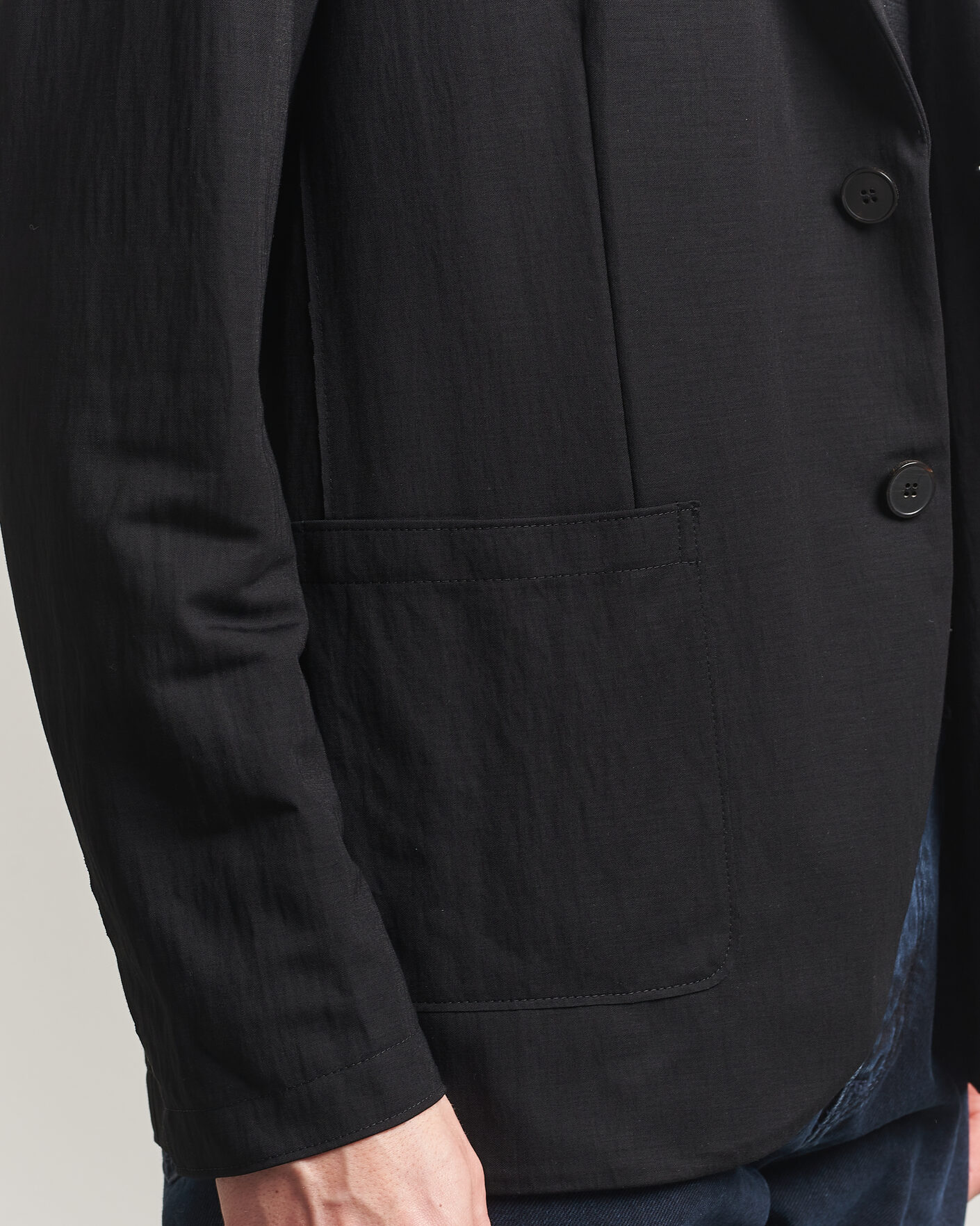 Hombres | Blazers | Harris Wharf London | Rayon Travel Blazer Black