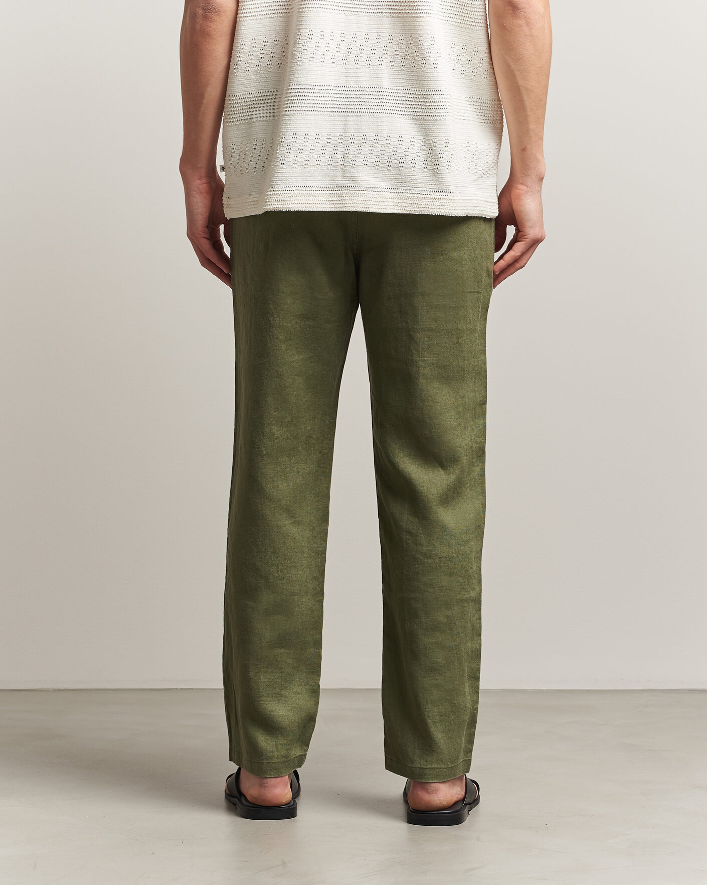 Hombres | Pantalones | Samsøe Samsøe | Jabari Linen Drawstring Trousers Burnt Olive