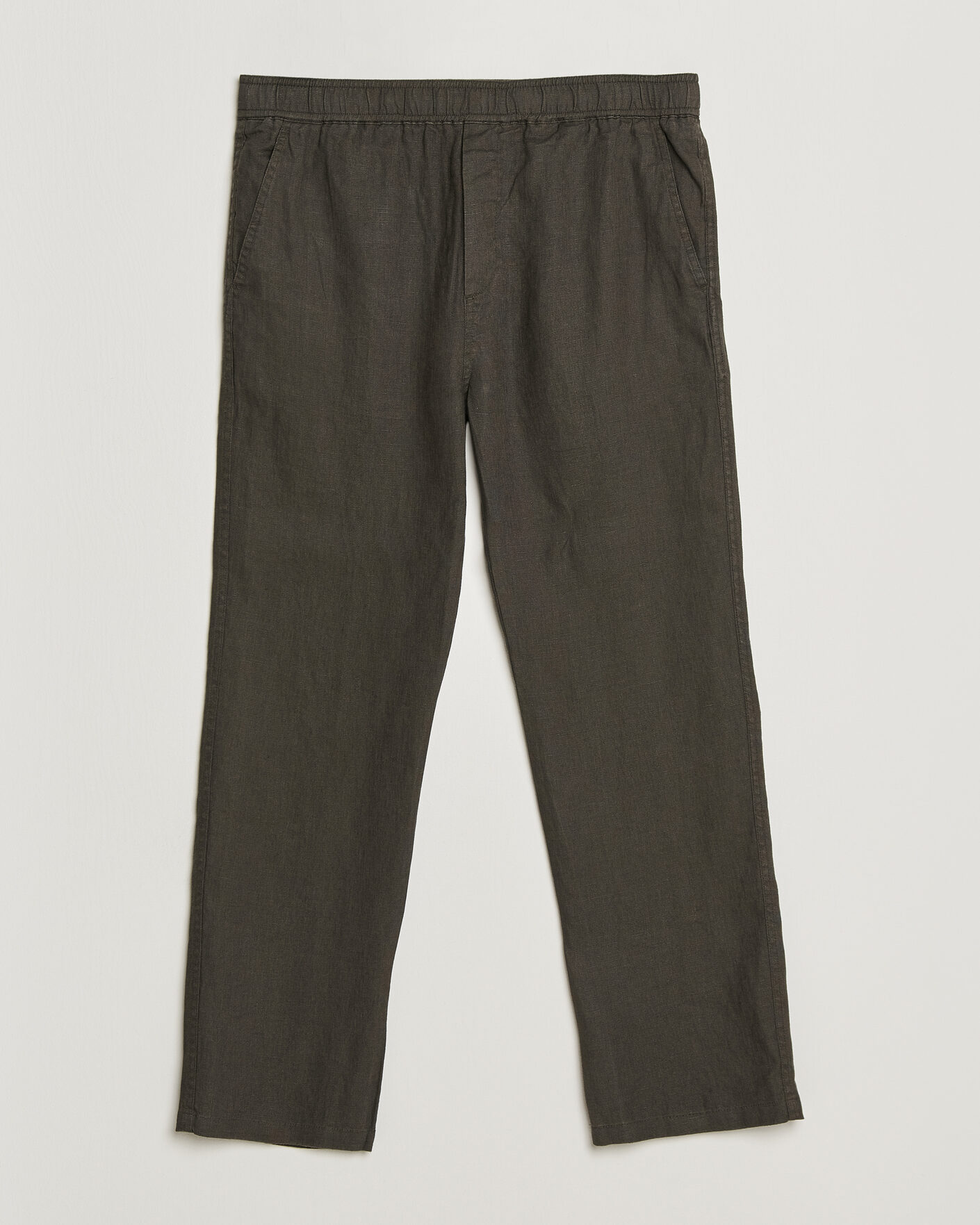 Hombres | Pantalones | Samsøe Samsøe | Jabari Linen Drawstring Trousers Black Olive
