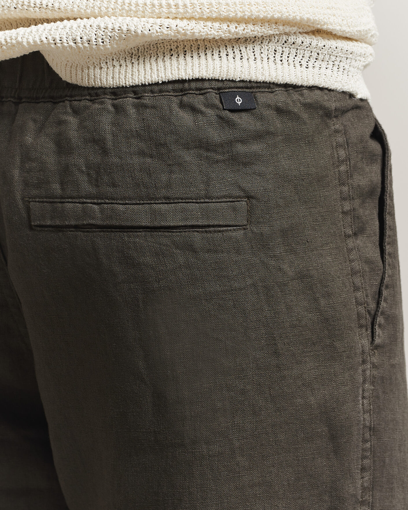 Hombres | Pantalones | Samsøe Samsøe | Jabari Linen Drawstring Trousers Black Olive