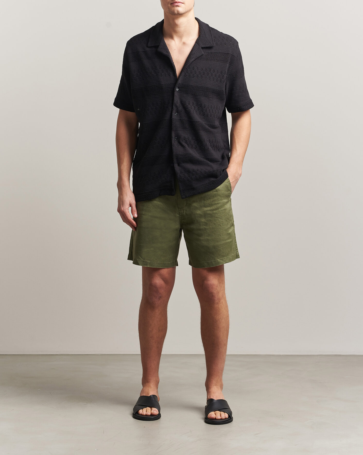 Hombres | Pantalones cortos | Samsøe Samsøe | Jabari Linen Drawstring Shorts Burnt Olive