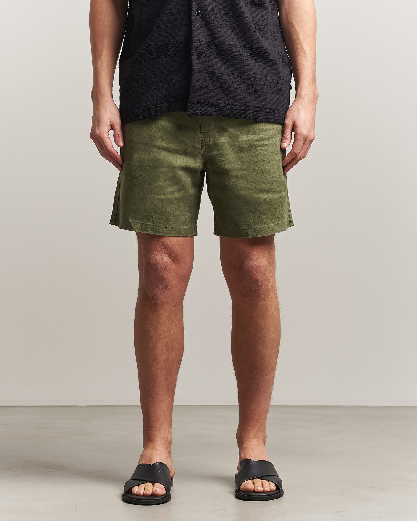 Hombres | Pantalones cortos | Samsøe Samsøe | Jabari Linen Drawstring Shorts Burnt Olive