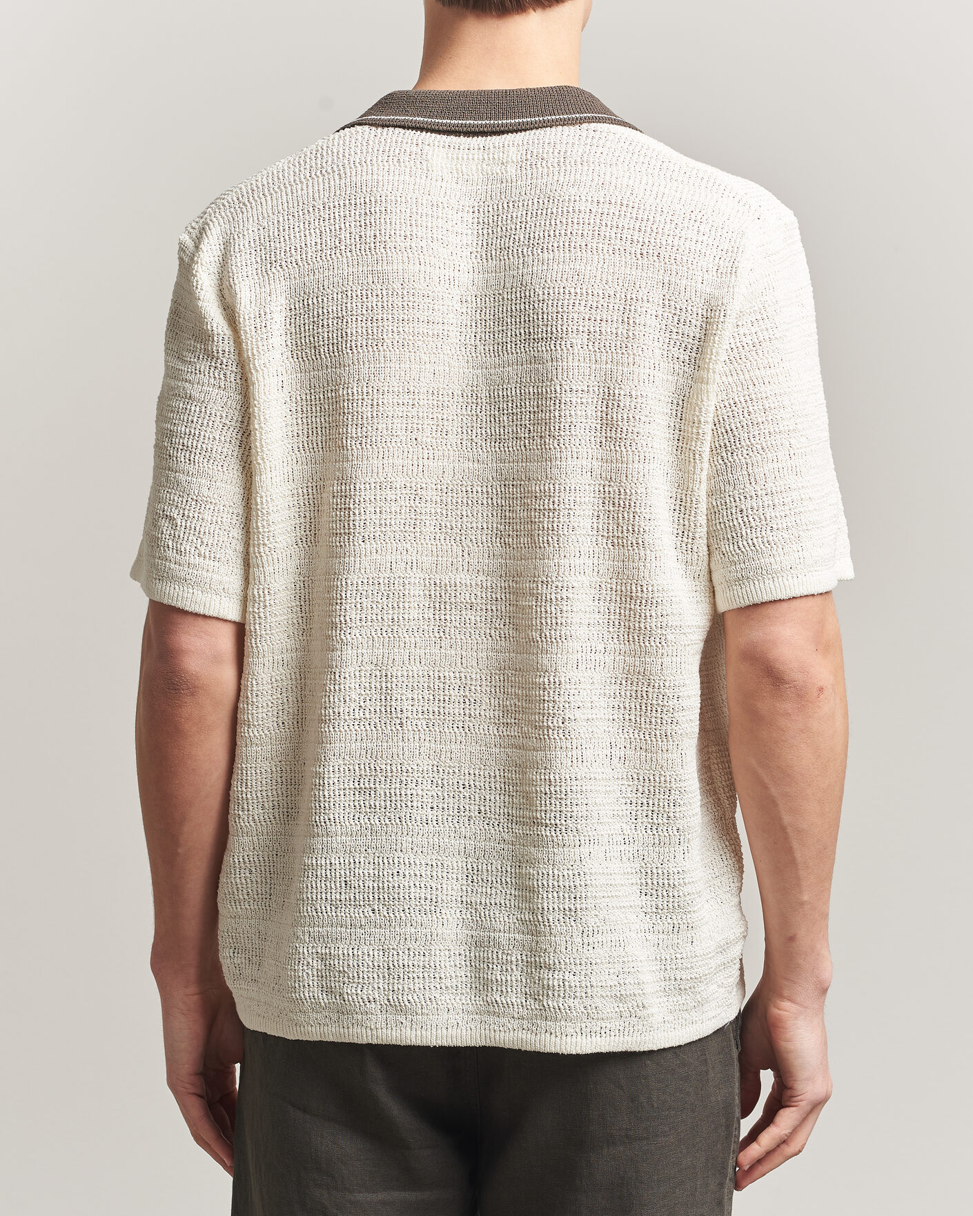 Hombres | Camisas | Samsøe Samsøe | Percy Knitted Short Sleeve Shirt Clear Cream