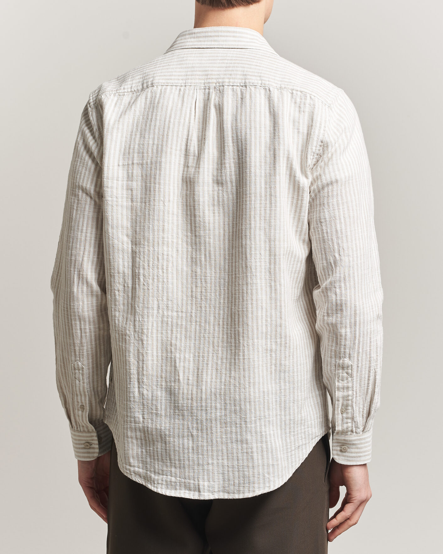 Hombres | Camisas | Samsøe Samsøe | Liam Cotton/Linen Striped Shirt Moonstruck
