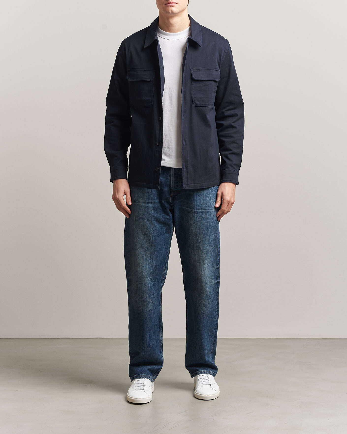 Hombres | Camisas | Samsøe Samsøe | Taka Cotton Overshirt Salute Navy