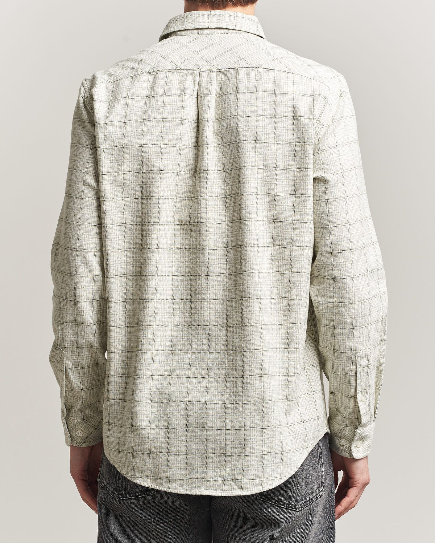Hombres | Camisas | Samsøe Samsøe | Liam Checked Cotton Shirt Off White