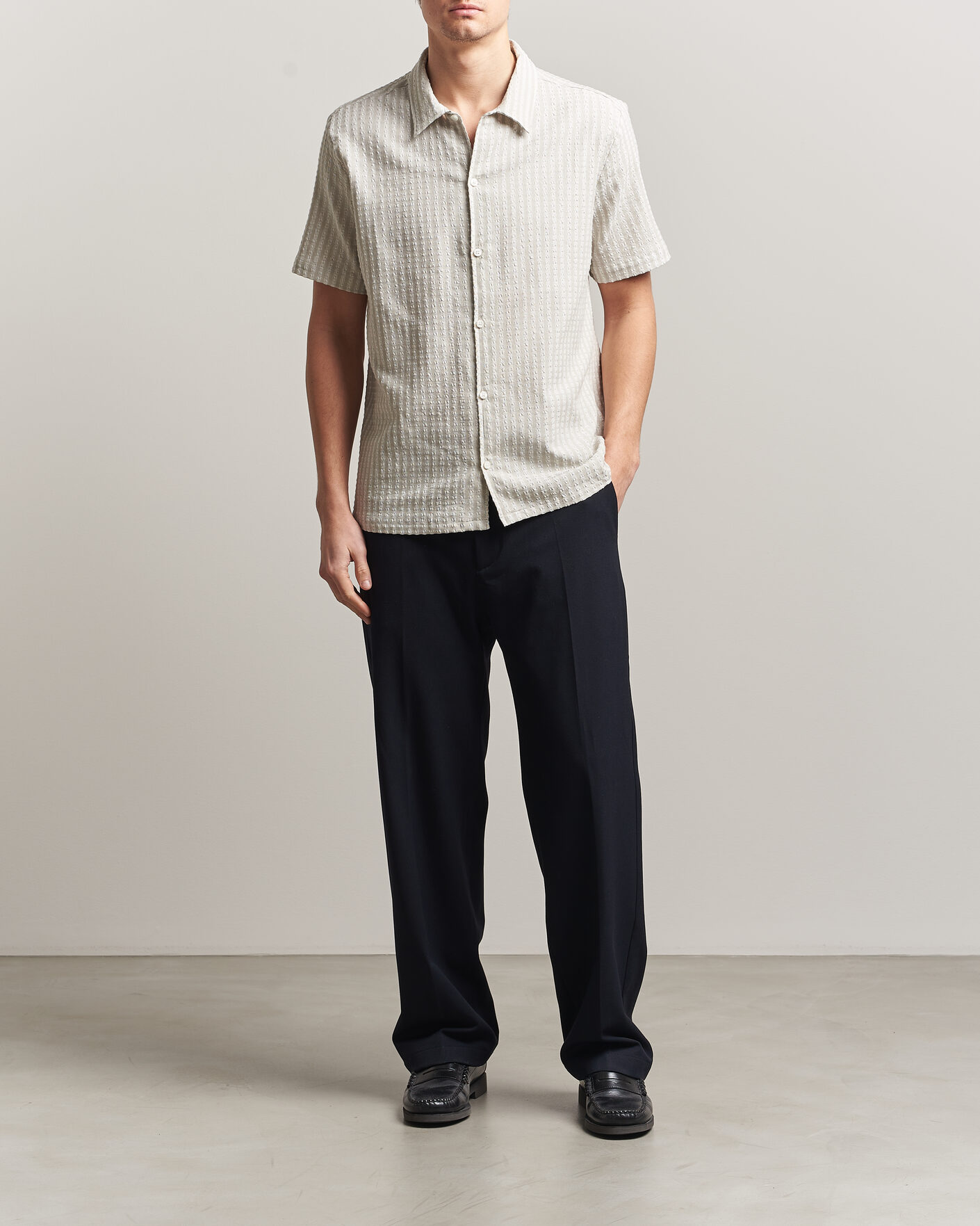 Hombres | Camisas | Samsøe Samsøe | Avan Structured Short Sleeve Shirt Moonstruck
