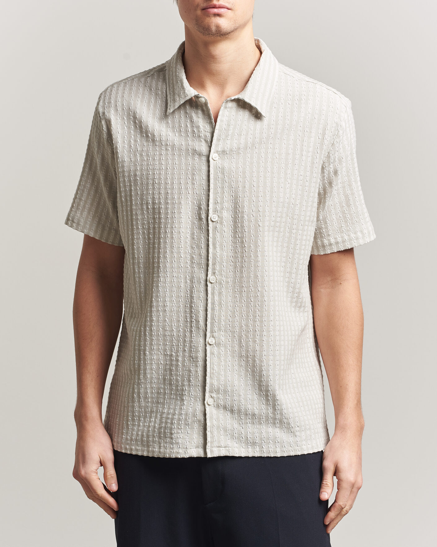 Hombres | Camisas | Samsøe Samsøe | Avan Structured Short Sleeve Shirt Moonstruck