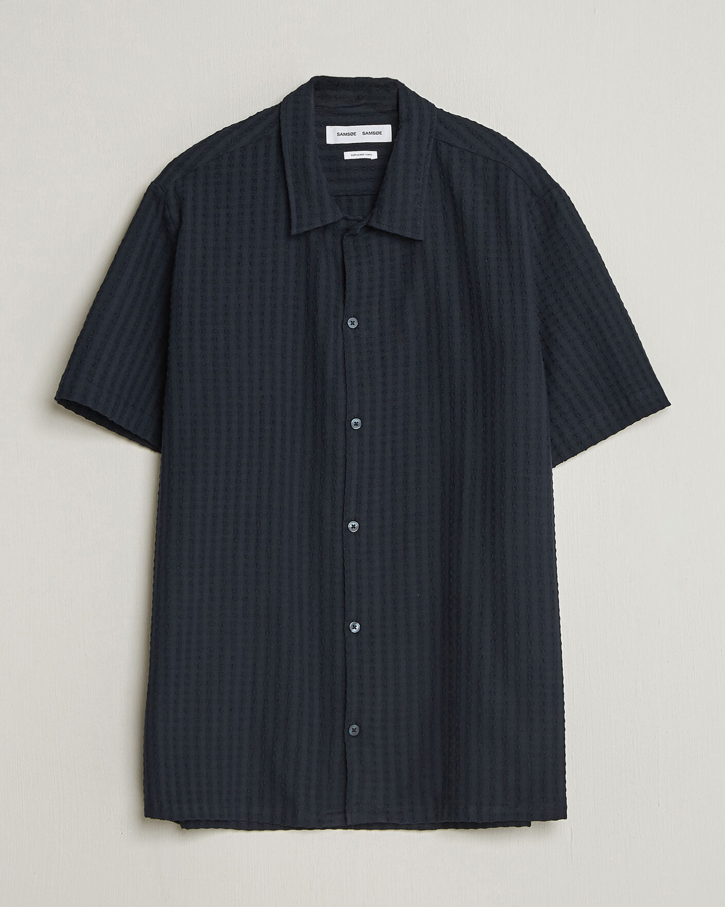Hombres | Camisas | Samsøe Samsøe | Avan Structured Short Sleeve Shirt Salute Navy