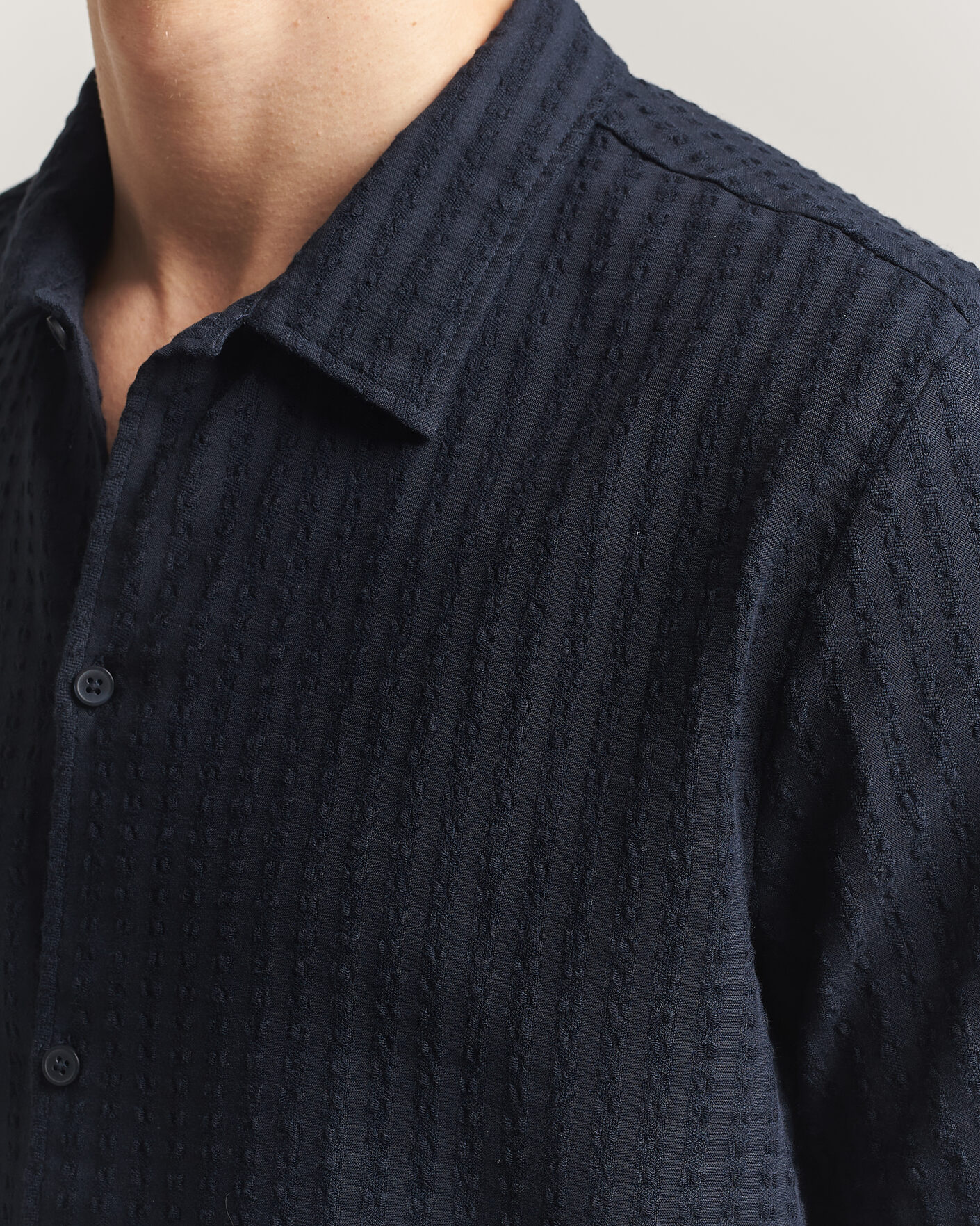 Hombres | Camisas | Samsøe Samsøe | Avan Structured Short Sleeve Shirt Salute Navy