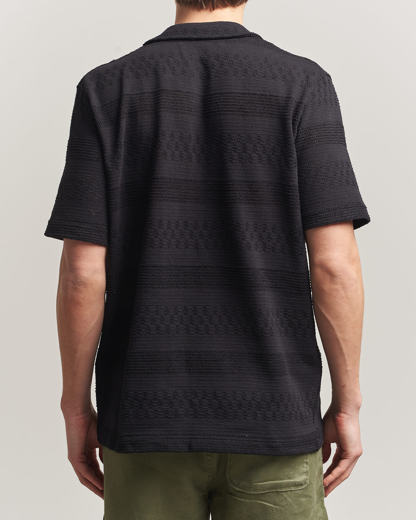 Hombres | Camisas | Samsøe Samsøe | Martin Knitted Short Sleeve Shirt Black