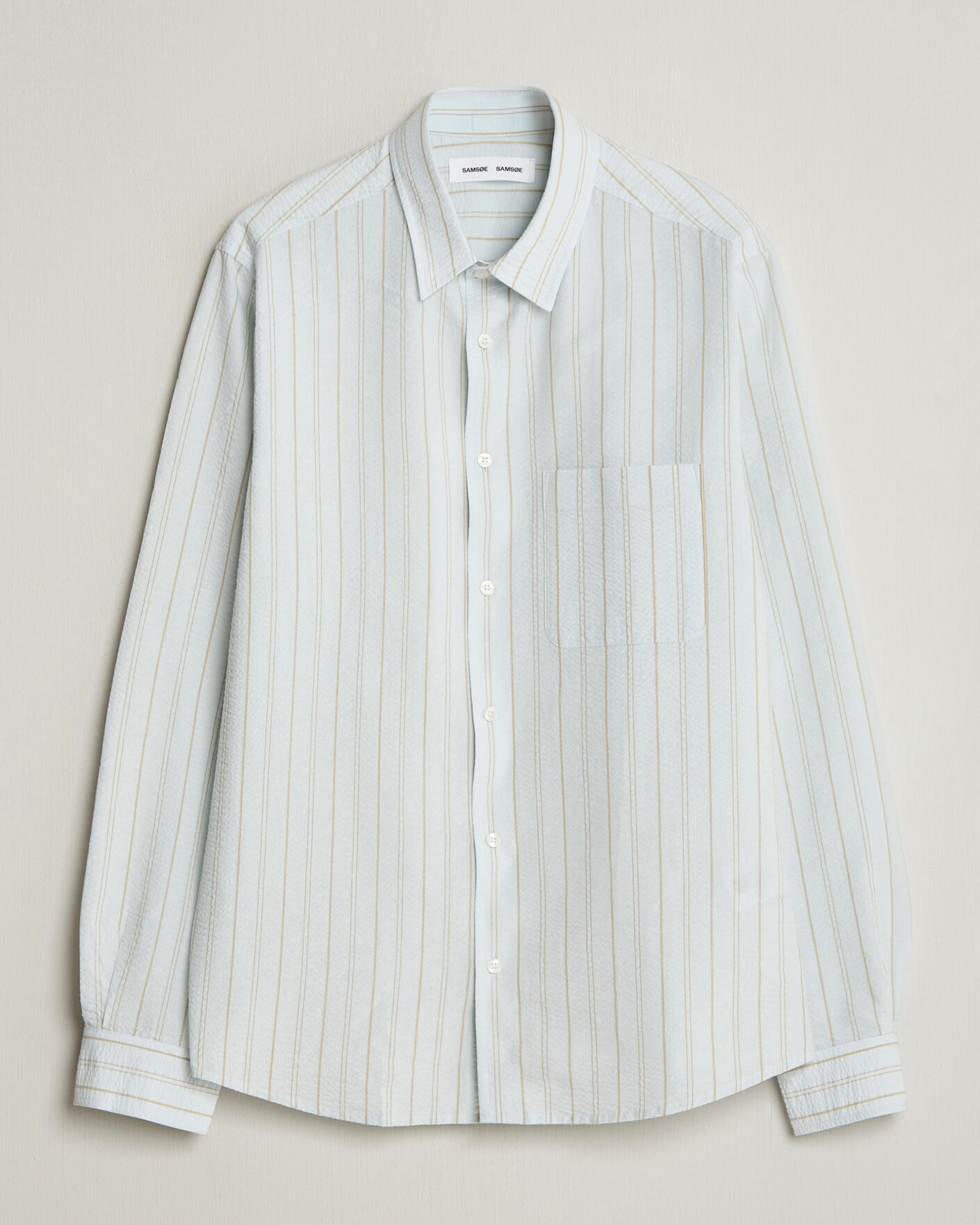Hombres | Camisas | Samsøe Samsøe | Ryan Cotton Striped Shirt Skywriting