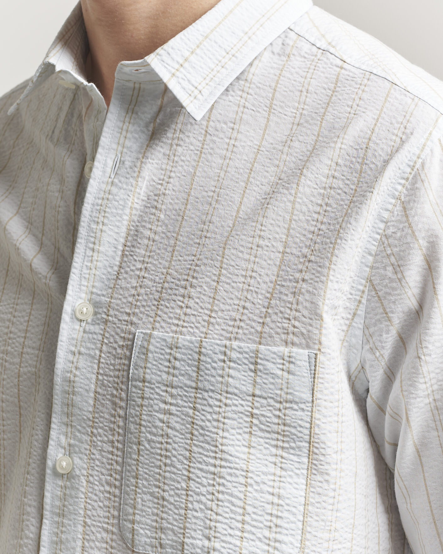 Hombres | Camisas | Samsøe Samsøe | Ryan Cotton Striped Shirt Skywriting