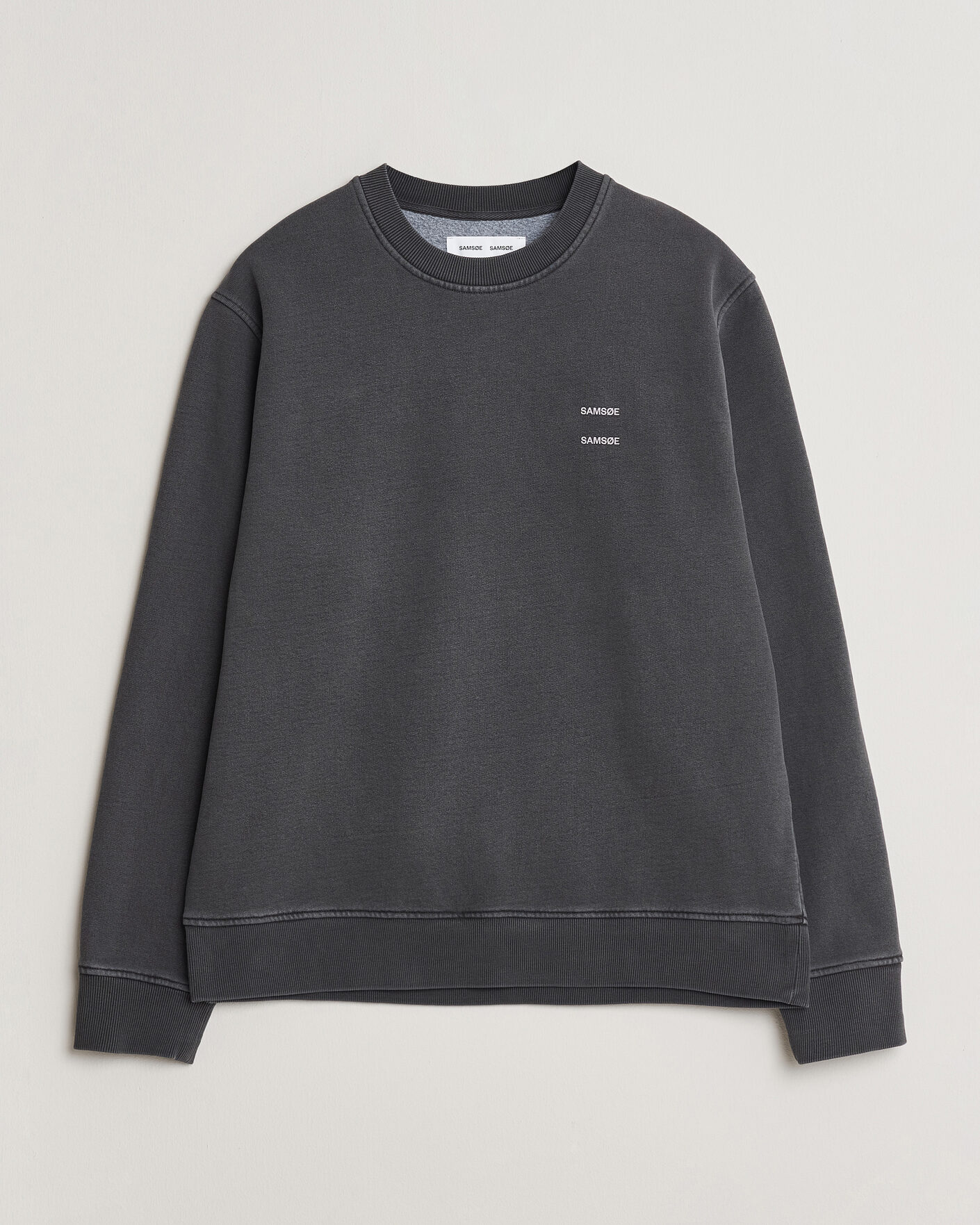 Hombres | Jerséis y prendas de punto | Samsøe Samsøe | Joel Washed Organic Cotton Sweatshirt Black