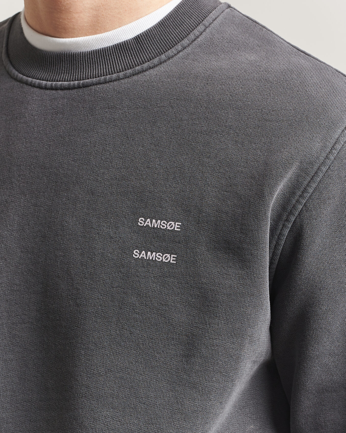 Hombres | Jerséis y prendas de punto | Samsøe Samsøe | Joel Washed Organic Cotton Sweatshirt Black