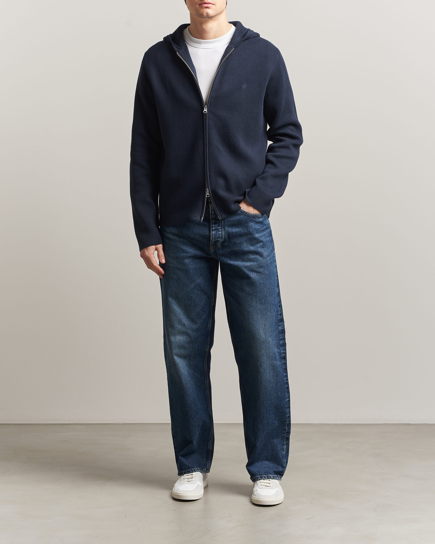 Hombres | Jerséis y prendas de punto | Samsøe Samsøe | Niklas Full Zip Hoodie Salute Navy