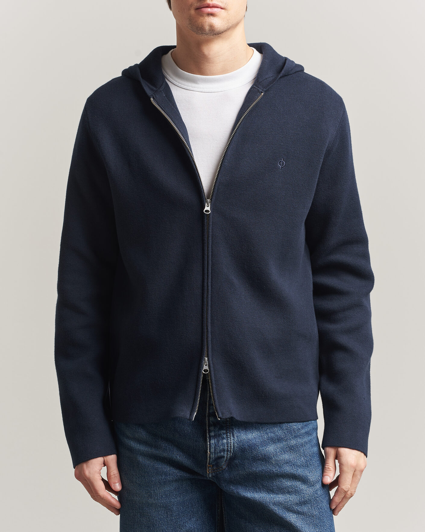 Hombres | Jerséis y prendas de punto | Samsøe Samsøe | Niklas Full Zip Hoodie Salute Navy