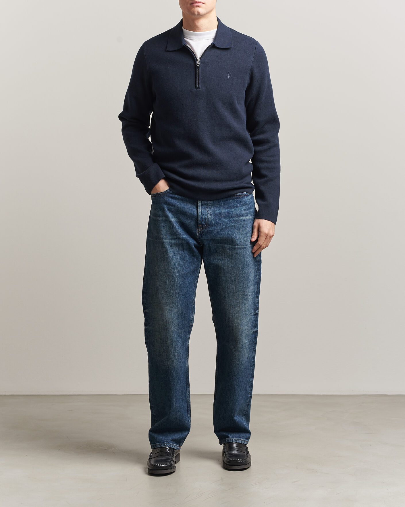 Hombres | Jerséis y prendas de punto | Samsøe Samsøe | Guna Half Zip Salute Navy
