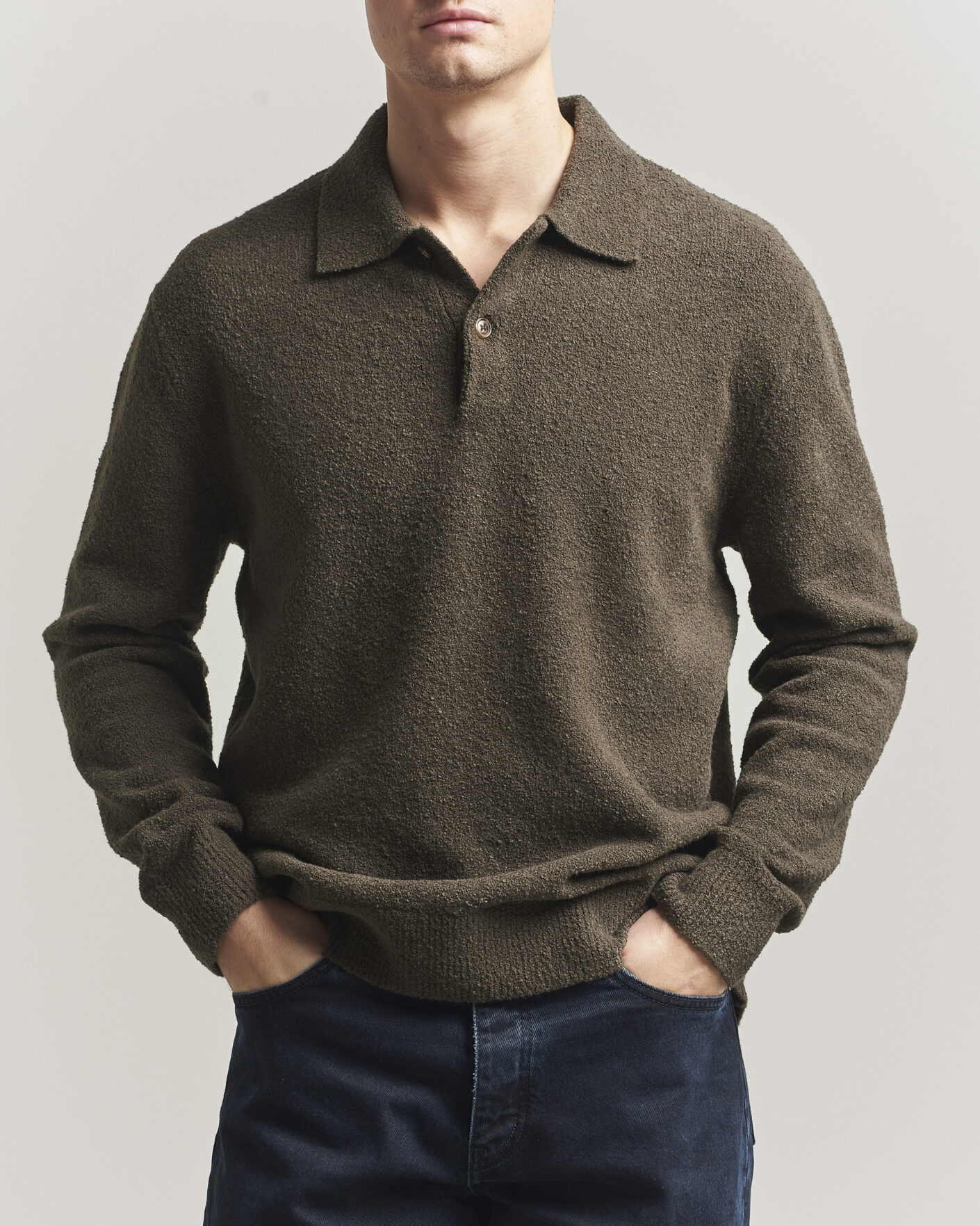 Hombres | Jerséis y prendas de punto | Samsøe Samsøe | Nino Knitted Polo Black Olive