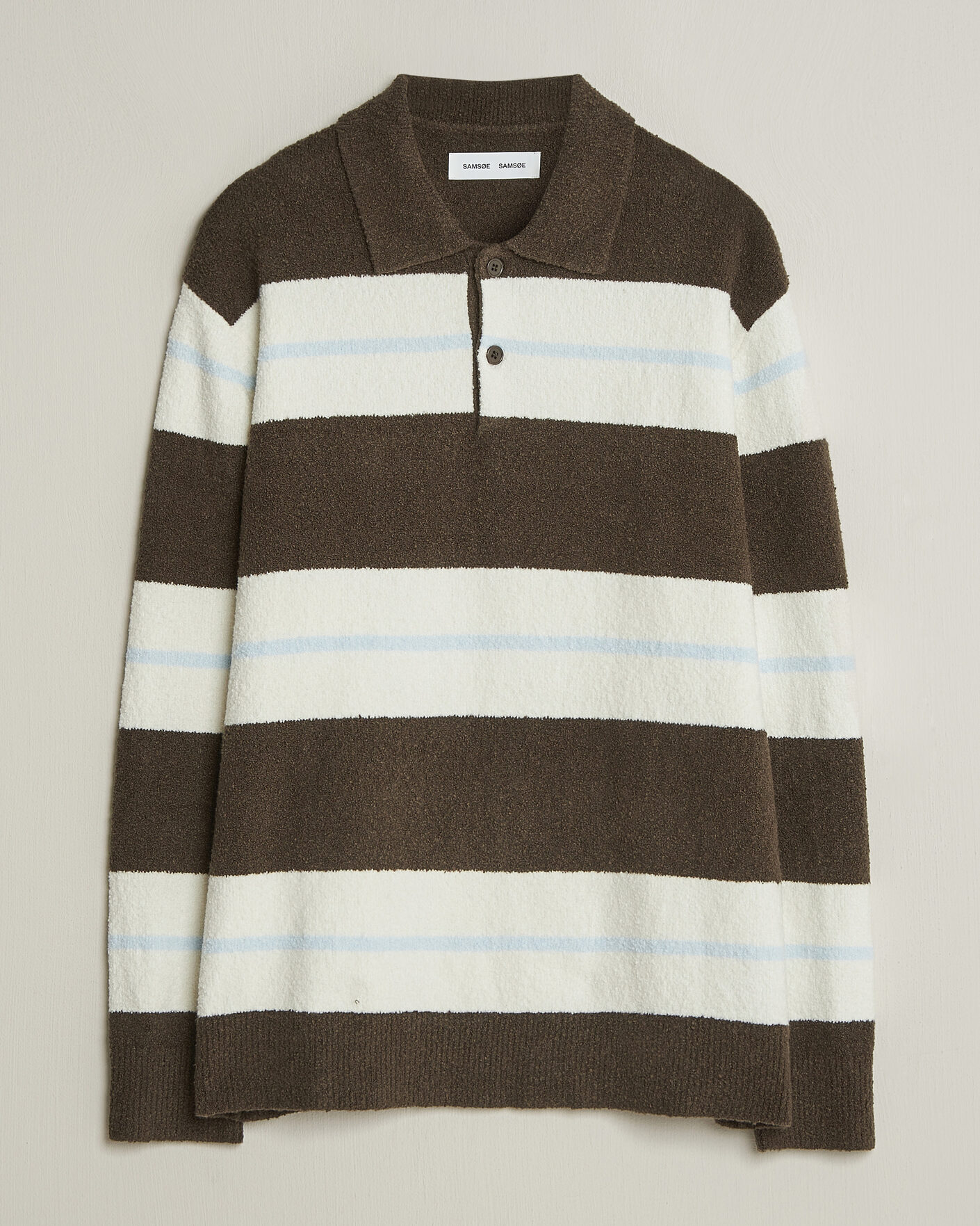 Hombres | Jerséis y prendas de punto | Samsøe Samsøe | Nino Knitted Polo Black Olive/White