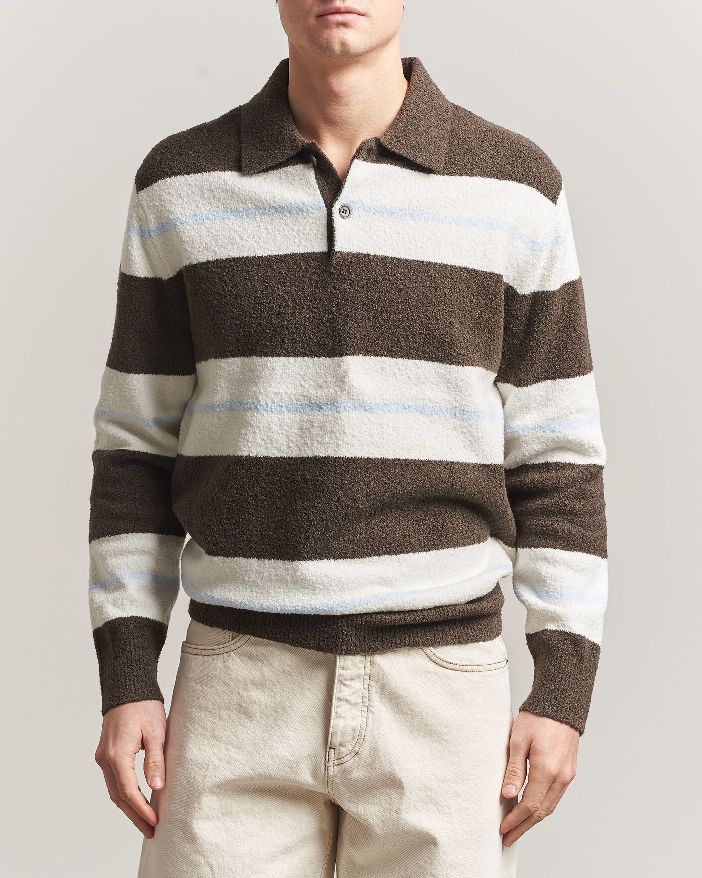 Hombres | Jerséis y prendas de punto | Samsøe Samsøe | Nino Knitted Polo Black Olive/White