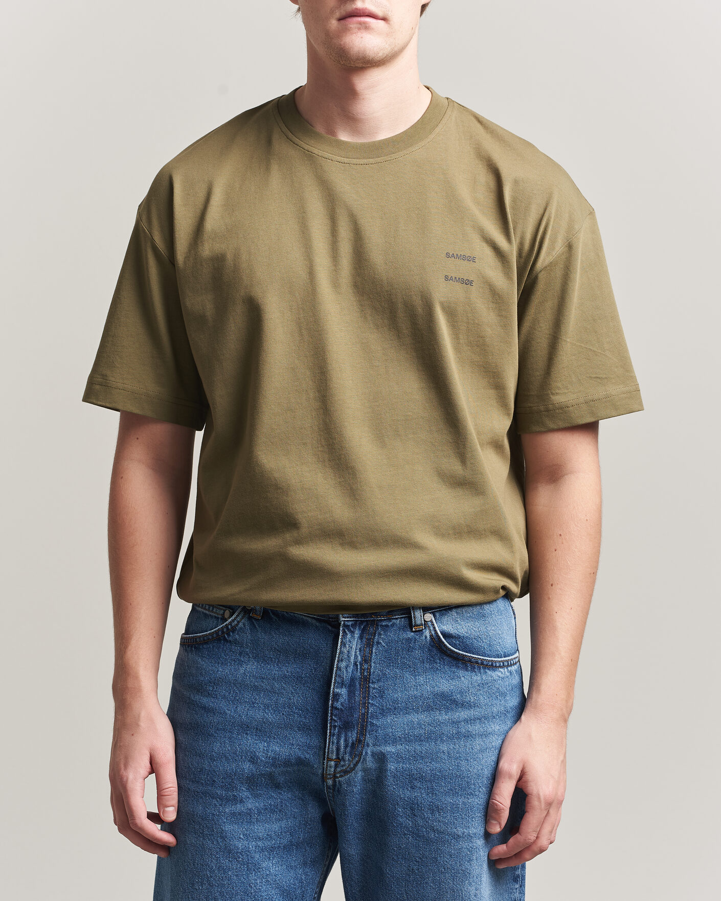 Hombres | Camisetas | Samsøe Samsøe | Joel Organic Cotton T-Shirt Burnt Olive