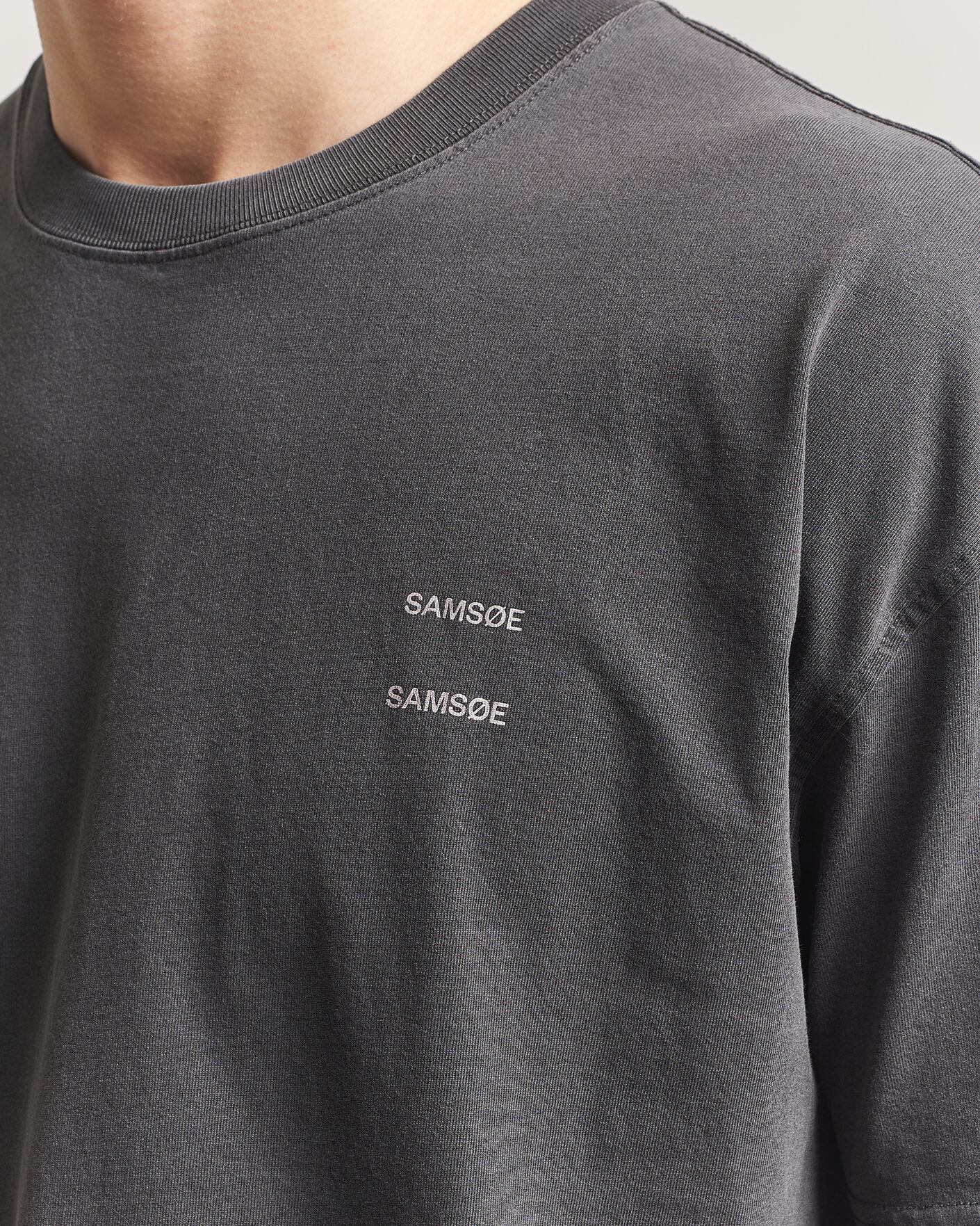 Hombres | Camisetas | Samsøe Samsøe | Joel Washed Organic Cotton T-Shirt Black
