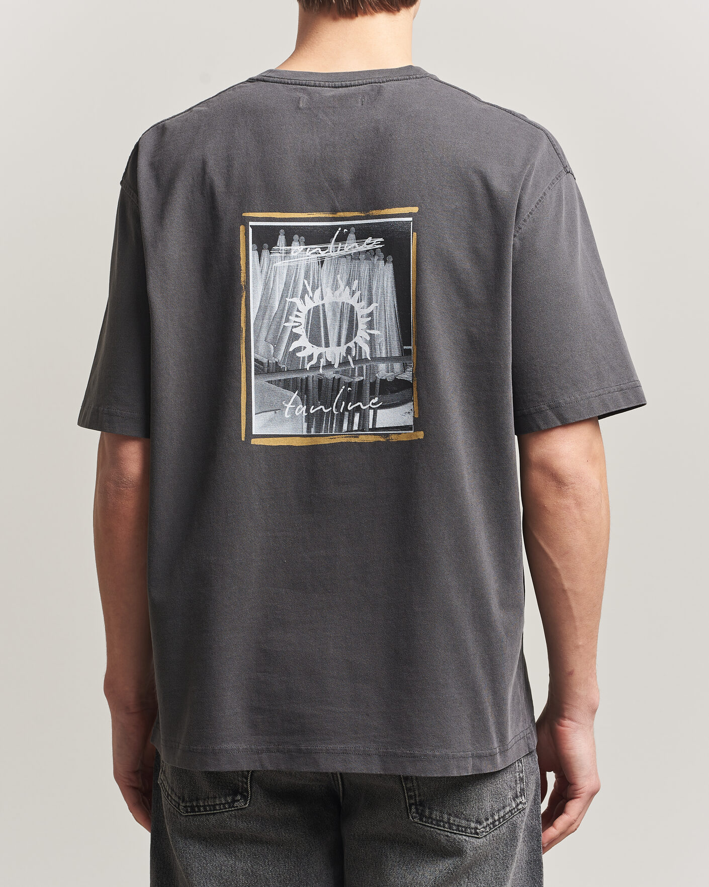 Hombres | Camisetas | Samsøe Samsøe | Gergei Printed Crew Neck T-Shirt Washed Black