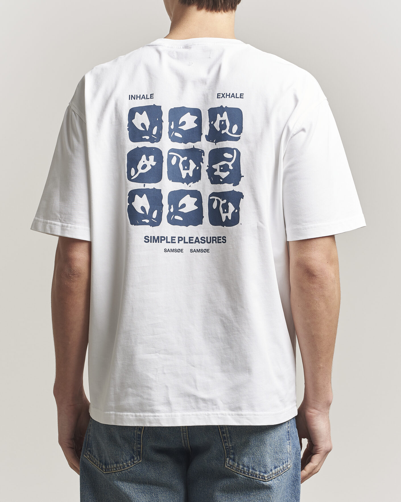 Hombres | Camisetas | Samsøe Samsøe | Cohen Printed Crew Neck T-Shirt White