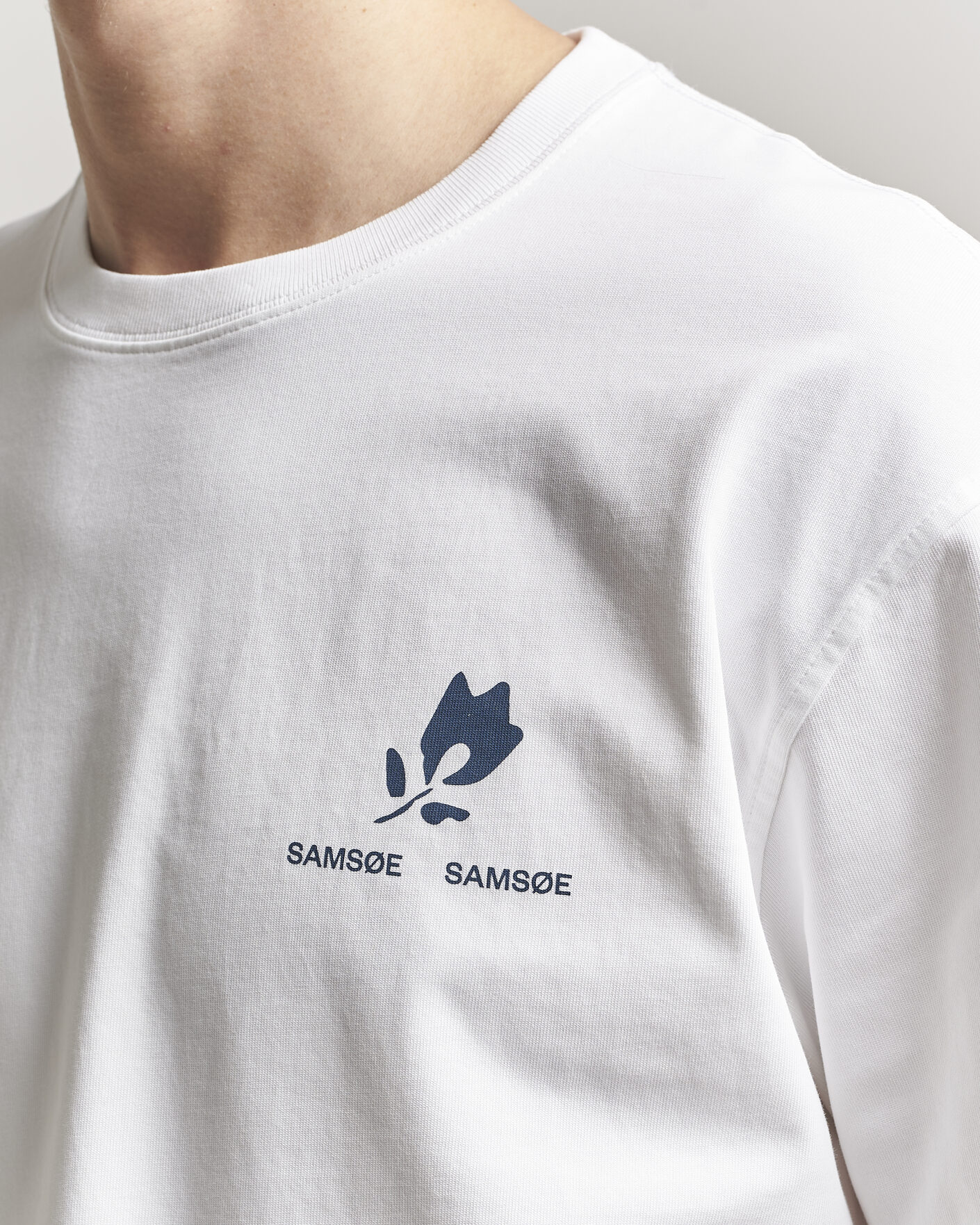 Hombres | Camisetas | Samsøe Samsøe | Cohen Printed Crew Neck T-Shirt White
