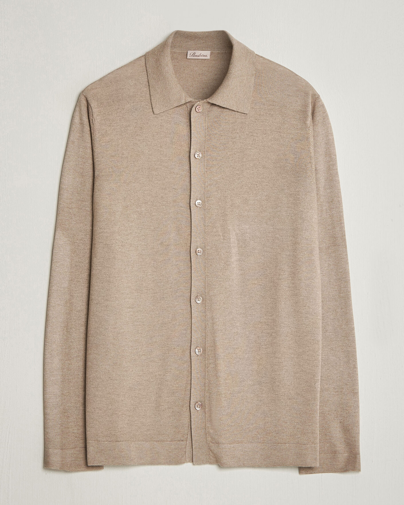 Hombres | Jerséis y prendas de punto | Stenströms | Silk/Cashmere Cardigan Taupe