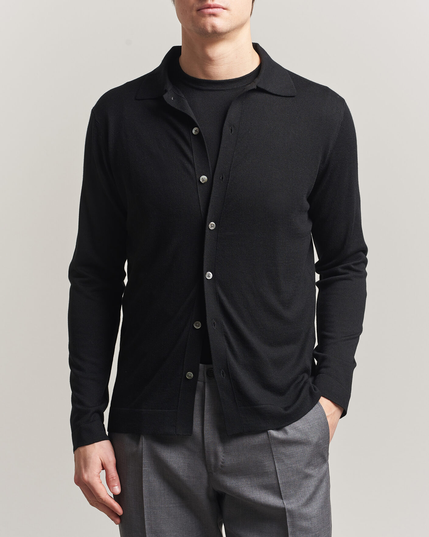 Hombres | Jerséis y prendas de punto | Stenströms | Silk/Cashmere Cardigan Black