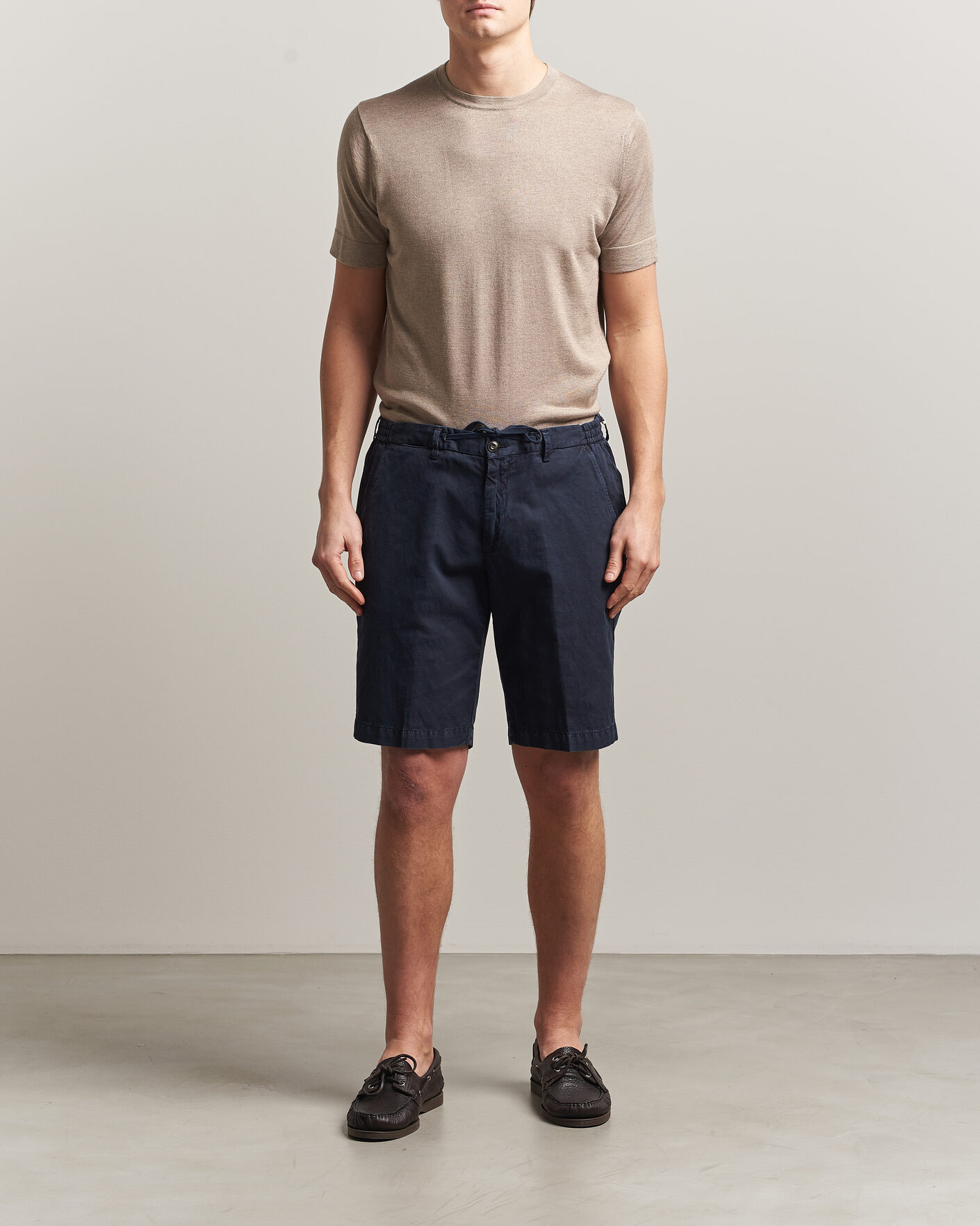 Hombres | Camisetas | Stenströms | Silk/Cashmere T-Shirt Taupe