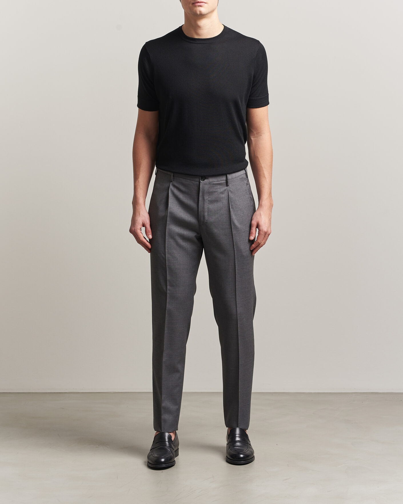 Hombres | Camisetas | Stenströms | Silk/Cashmere T-Shirt Black