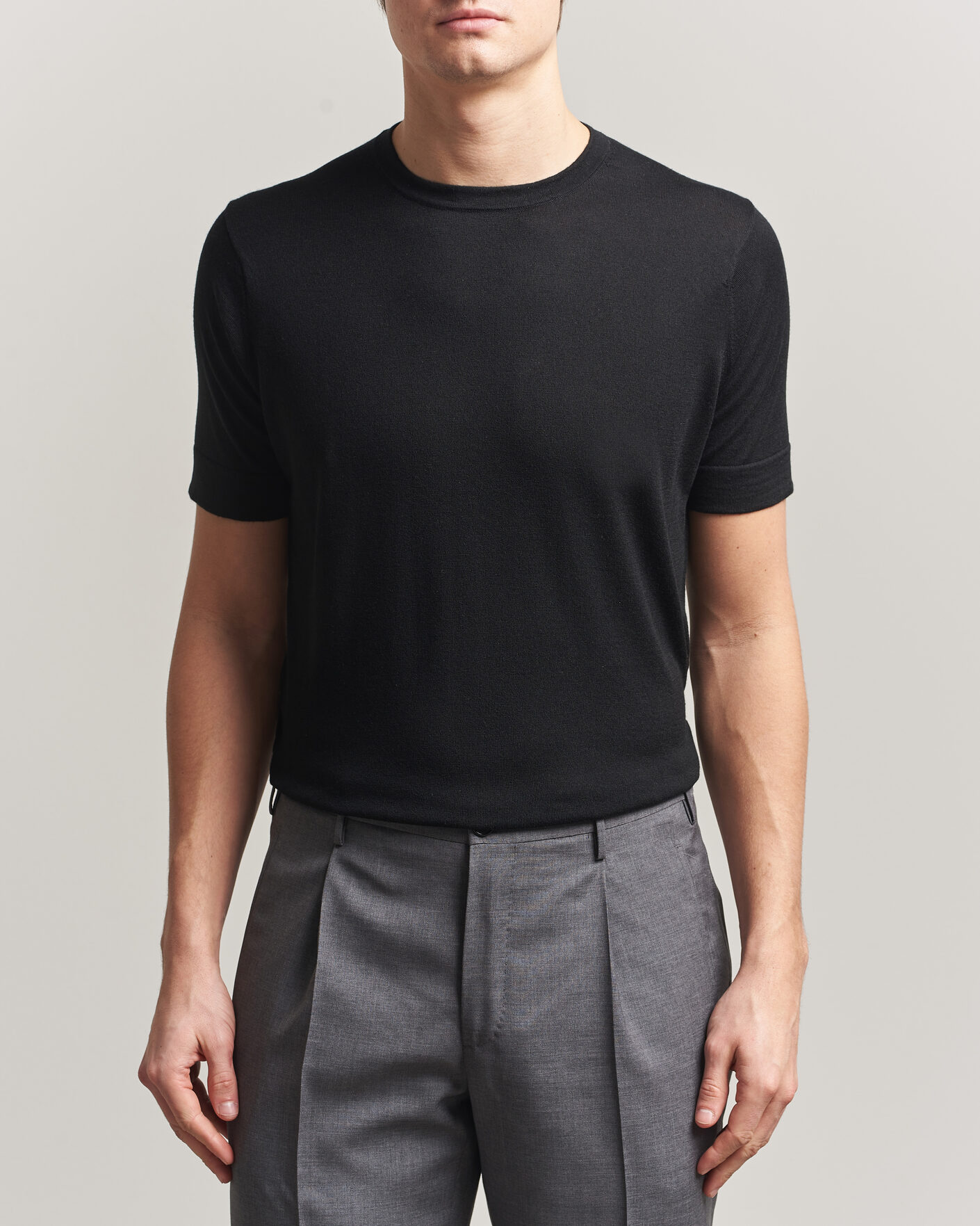 Hombres | Camisetas | Stenströms | Silk/Cashmere T-Shirt Black