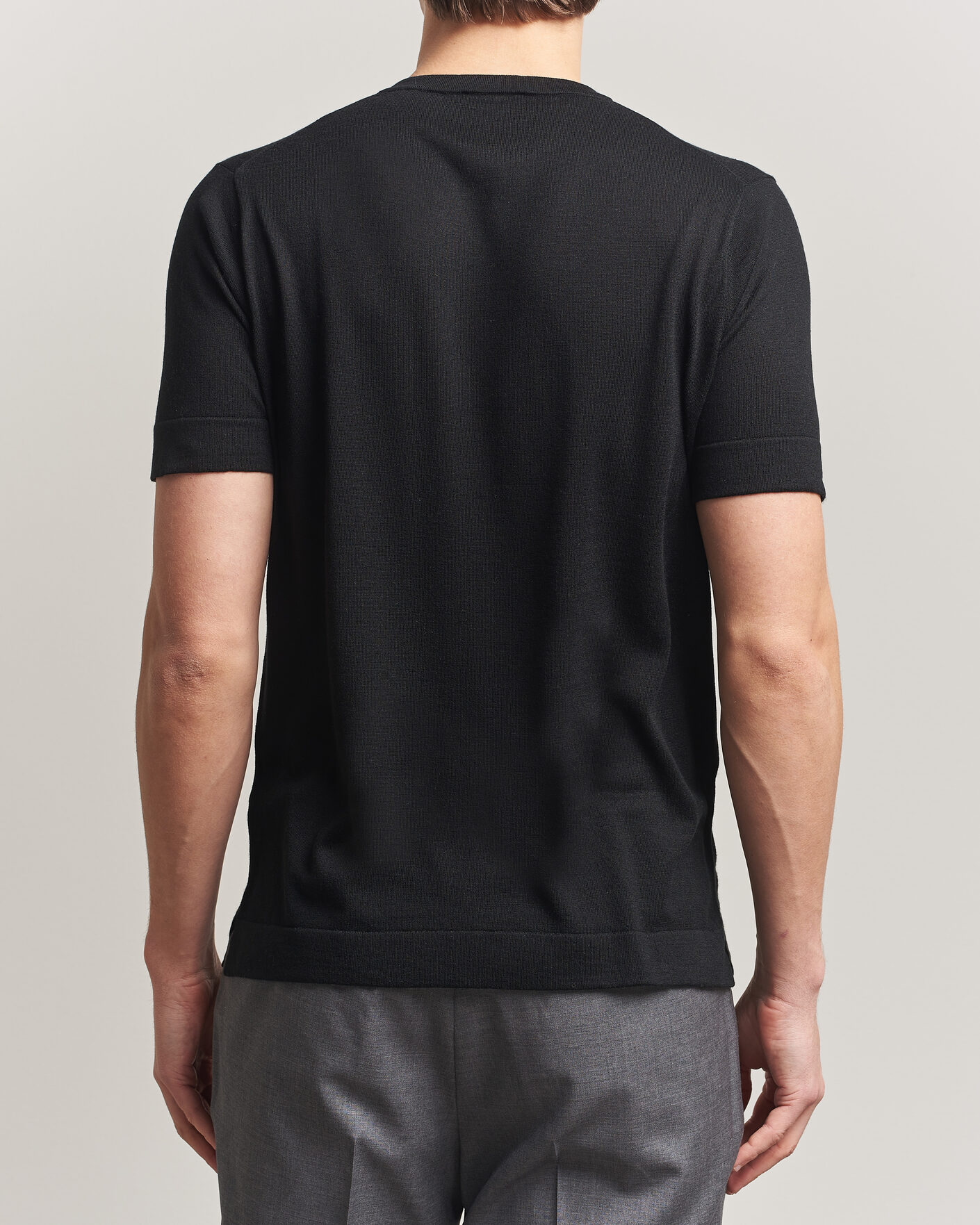Hombres | Camisetas | Stenströms | Silk/Cashmere T-Shirt Black