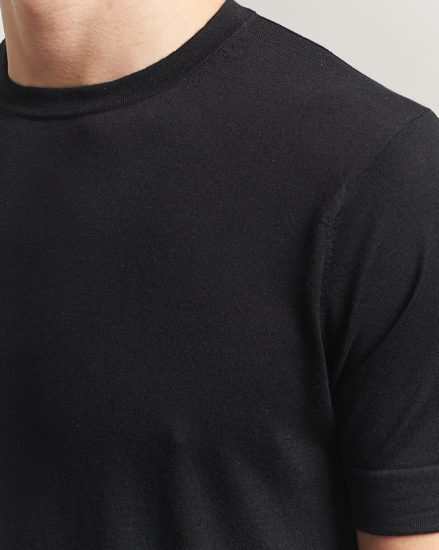 Hombres | Camisetas | Stenströms | Silk/Cashmere T-Shirt Black