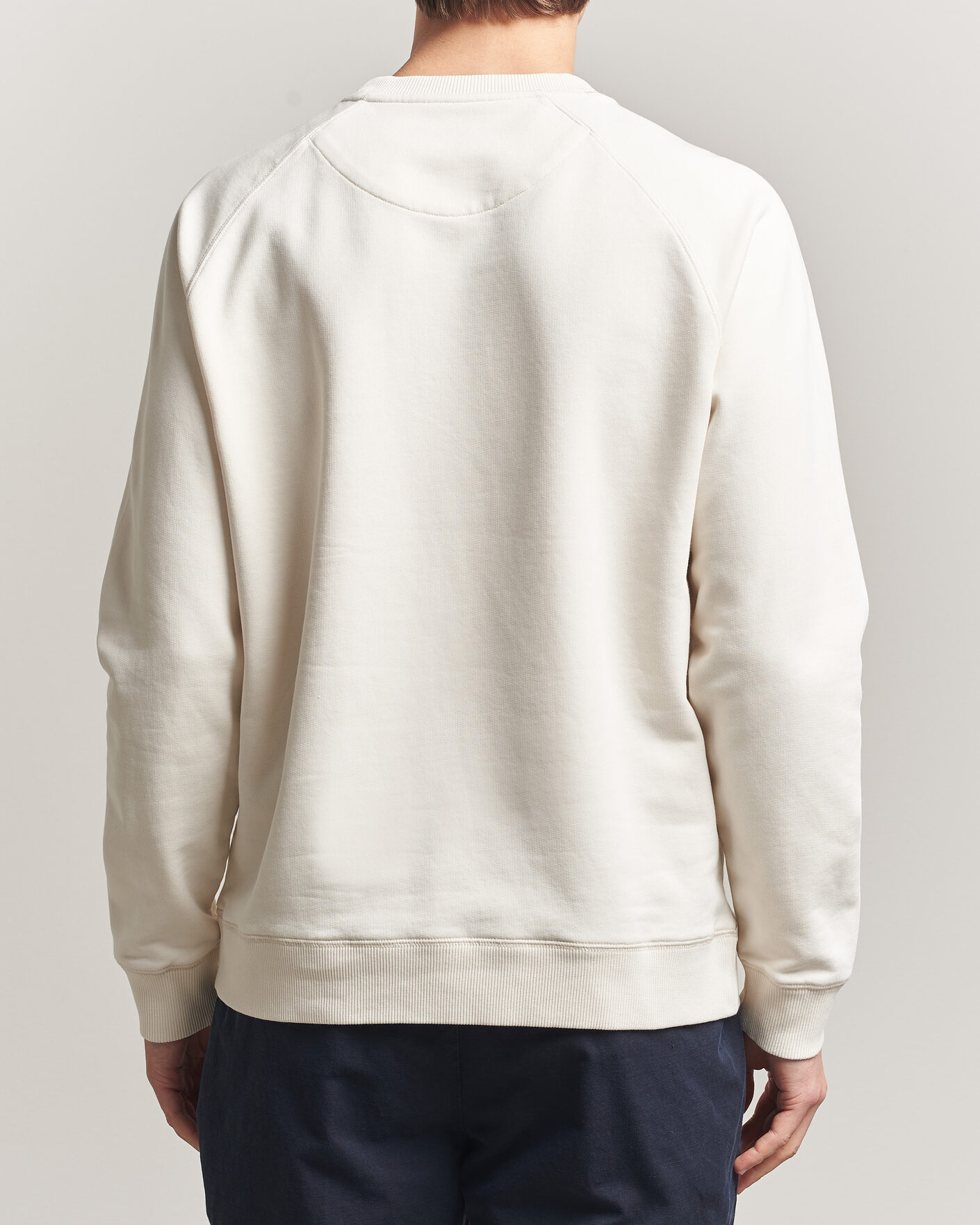 Hombres | Jerséis y prendas de punto | Stenströms | Raglan Crew Logo Sweater White