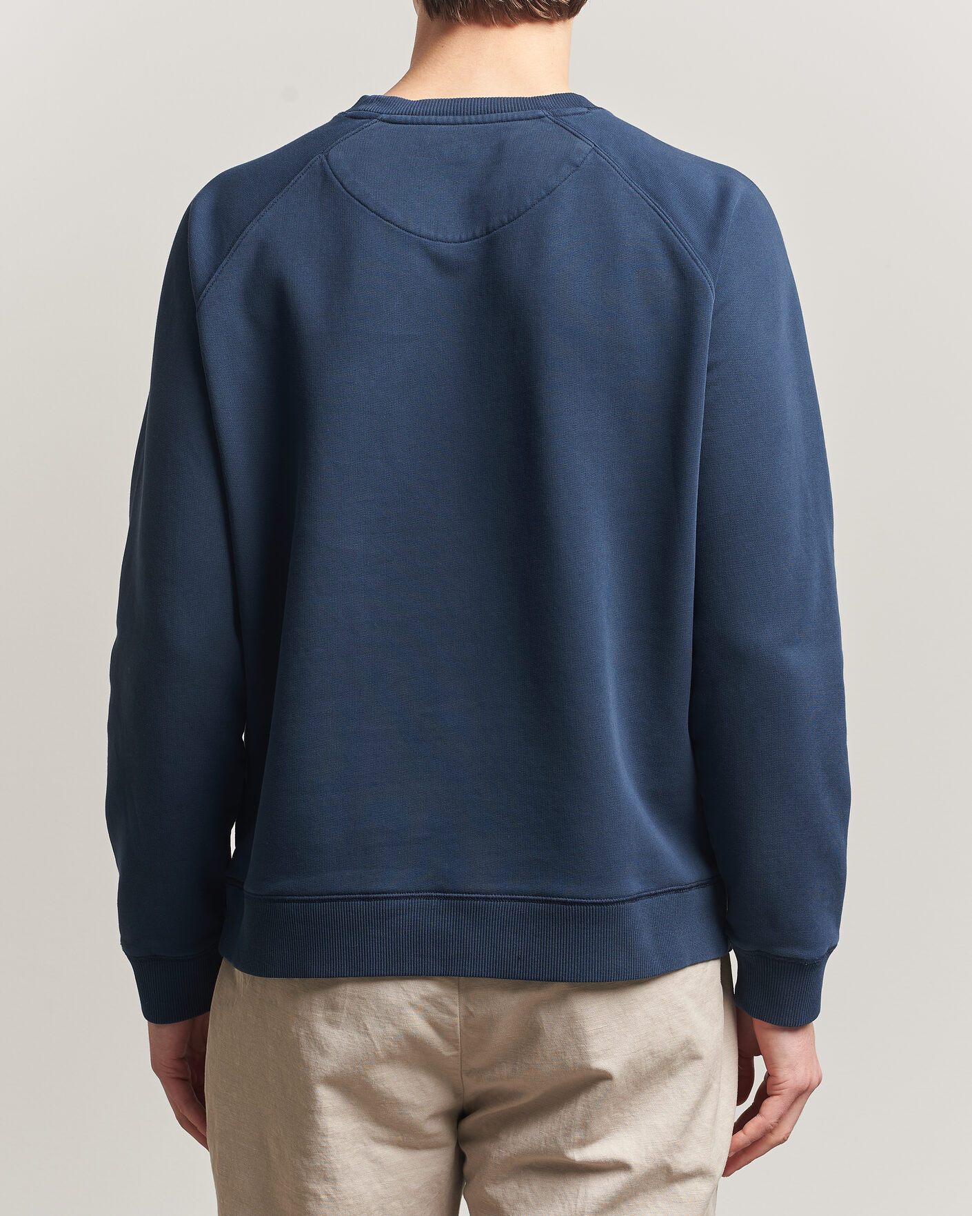 Hombres | Jerséis y prendas de punto | Stenströms | Raglan Crew Logo Sweater Navy