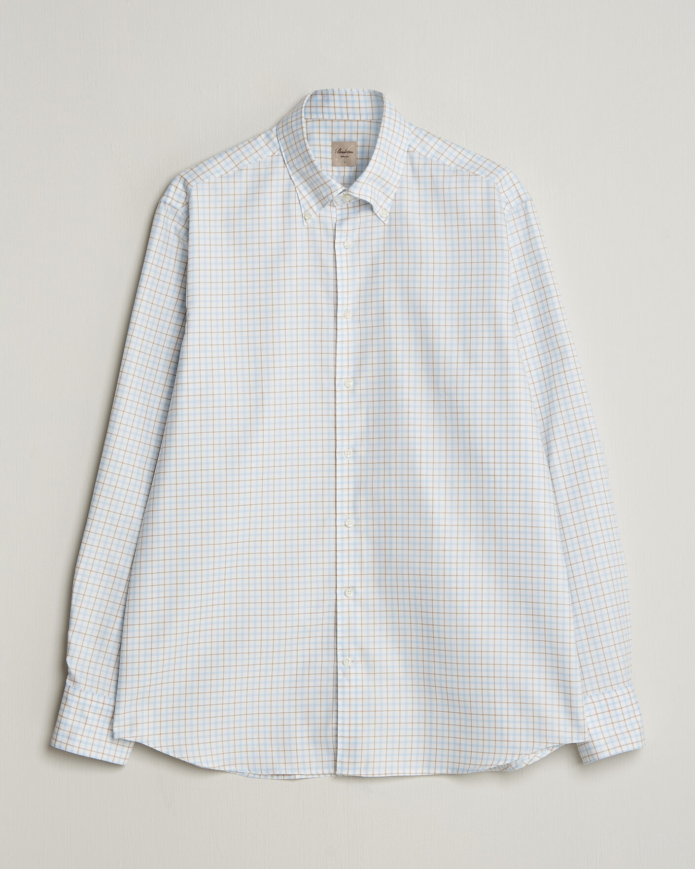 Hombres | Camisas | Stenströms | Regular Fit Checked Oxford Shirt Blue