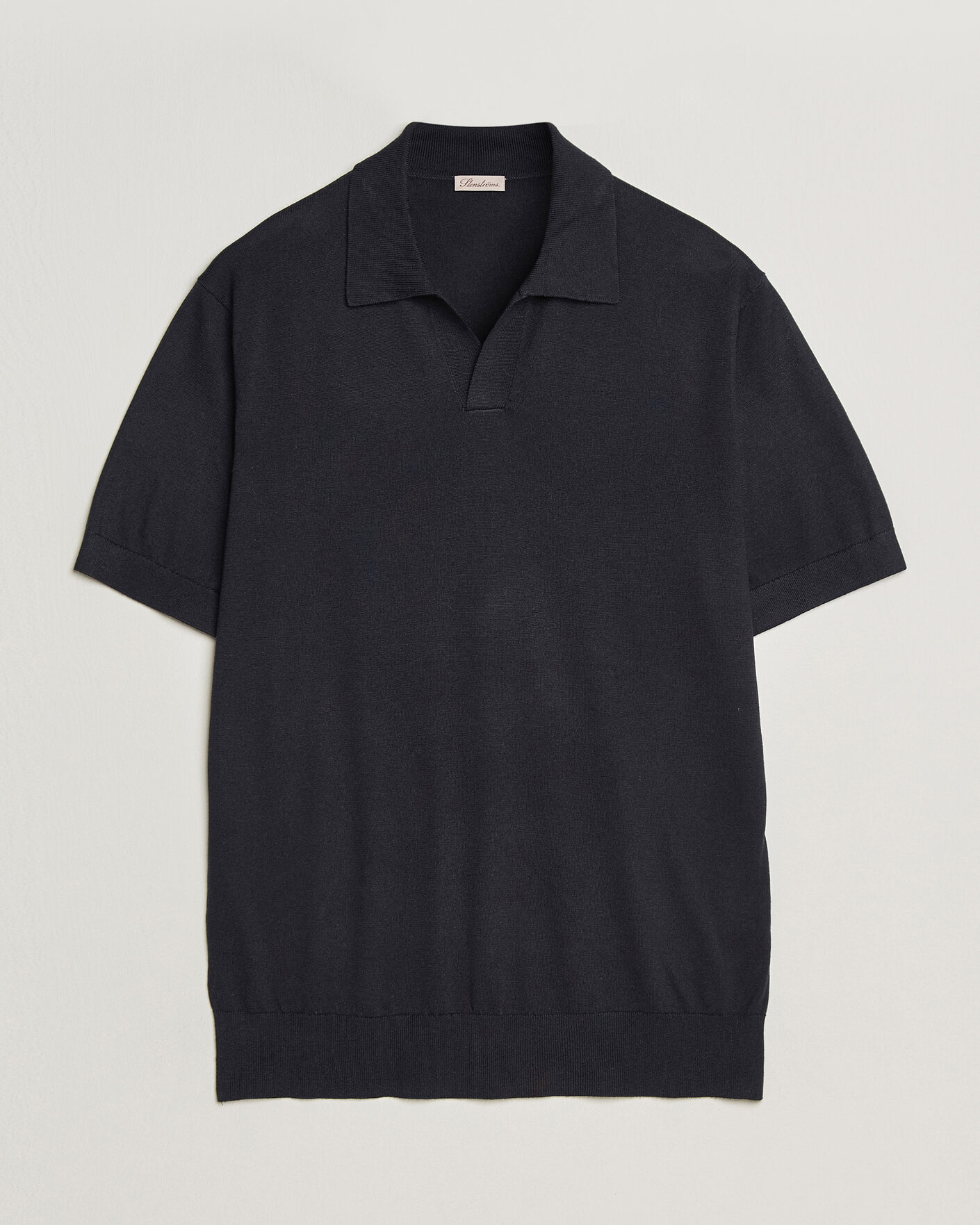 Hombres | Polos | Stenströms | Silk/Cashmere Polo Navy