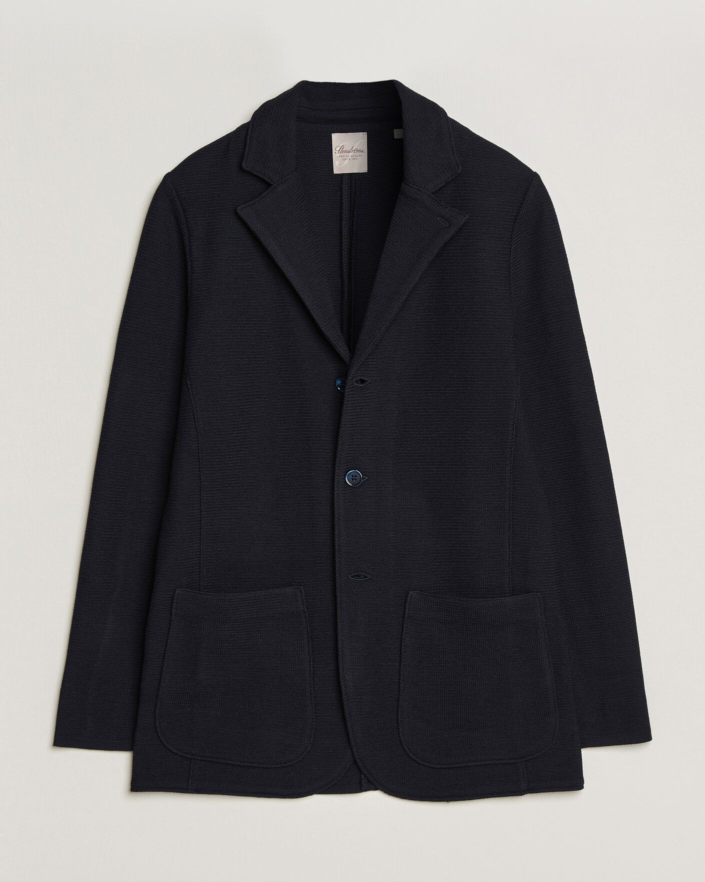 Hombres | Blazers | Stenströms | Milano Knitted Textured Blazer Navy