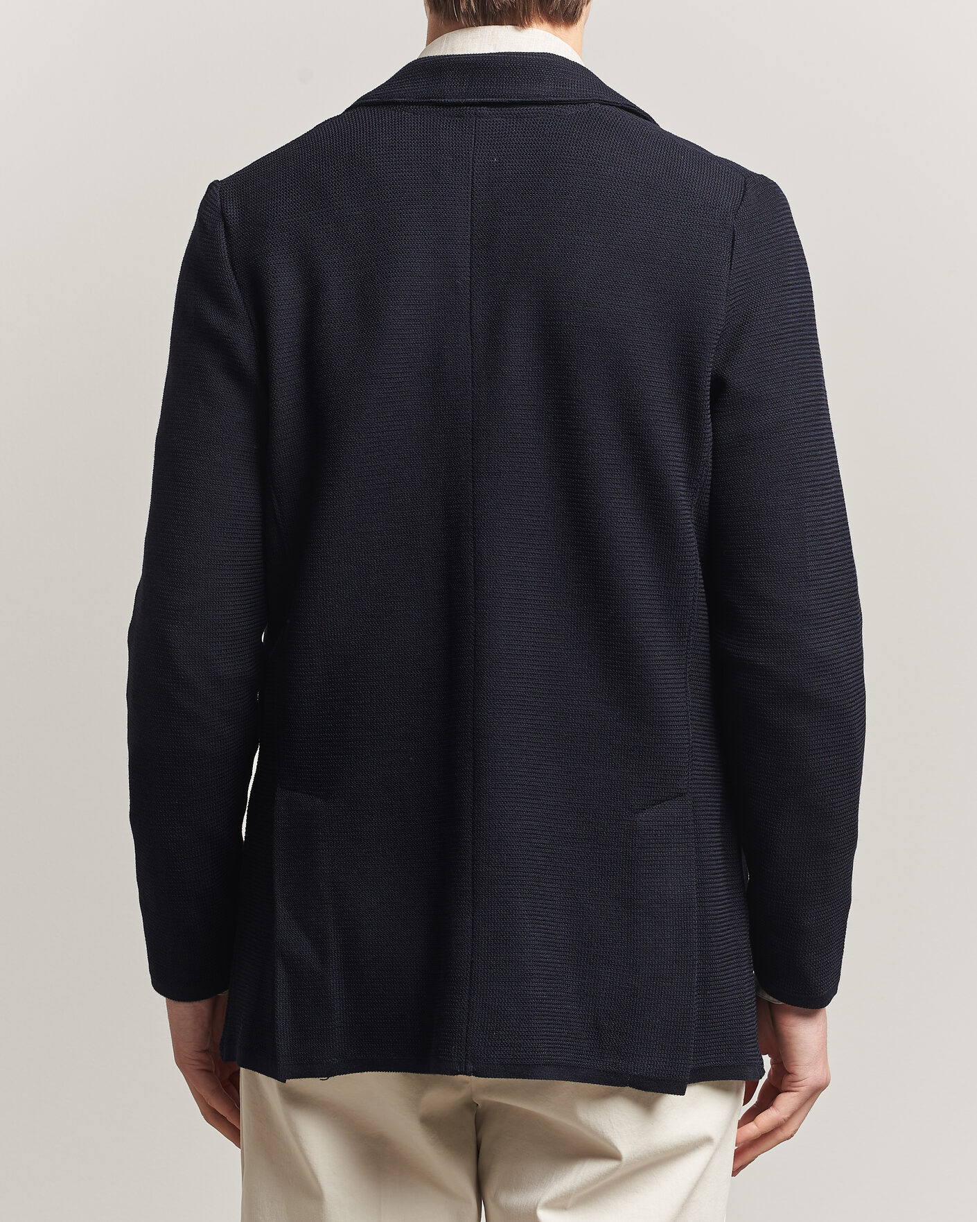 Hombres | Blazers | Stenströms | Milano Knitted Textured Blazer Navy