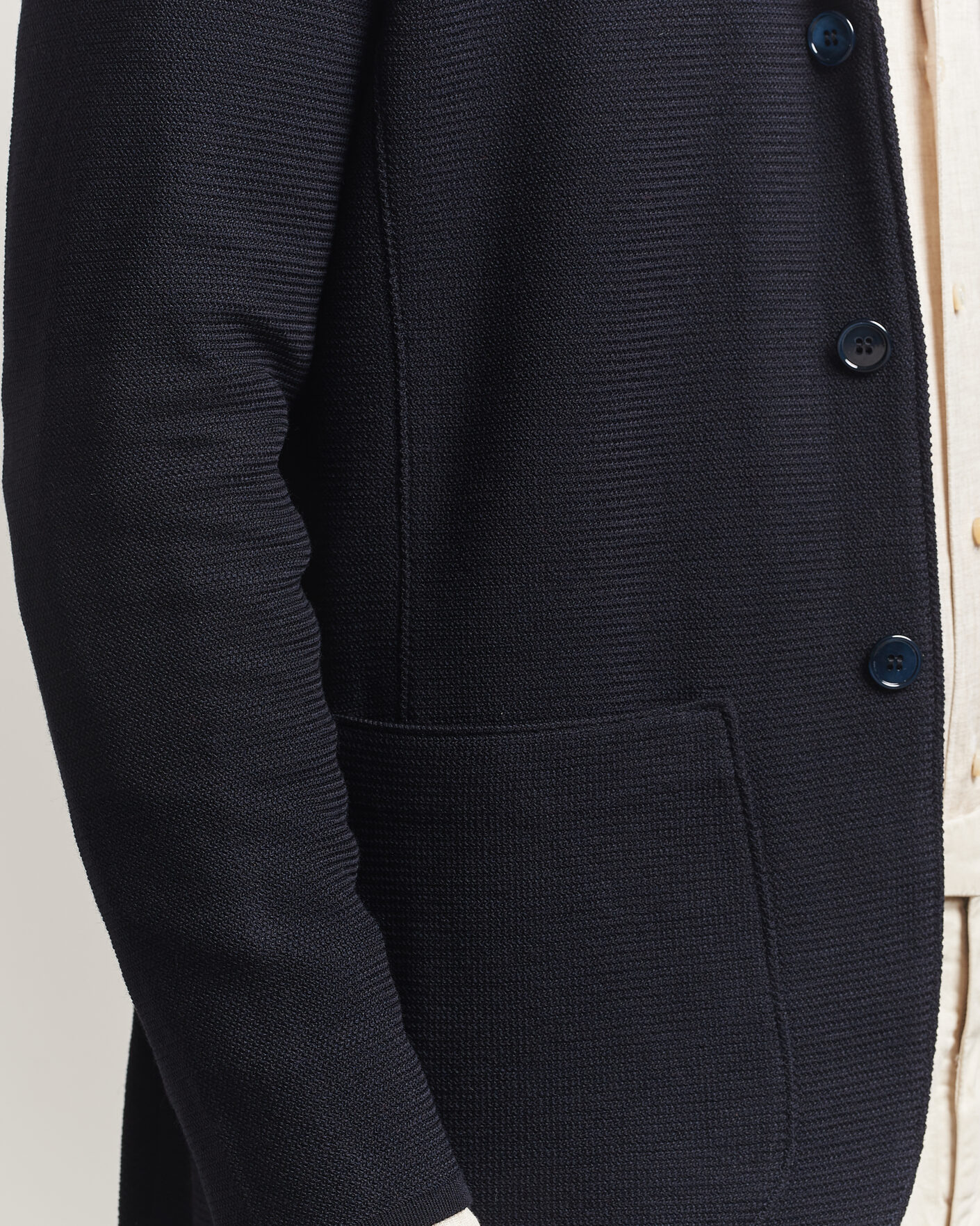 Hombres | Blazers | Stenströms | Milano Knitted Textured Blazer Navy