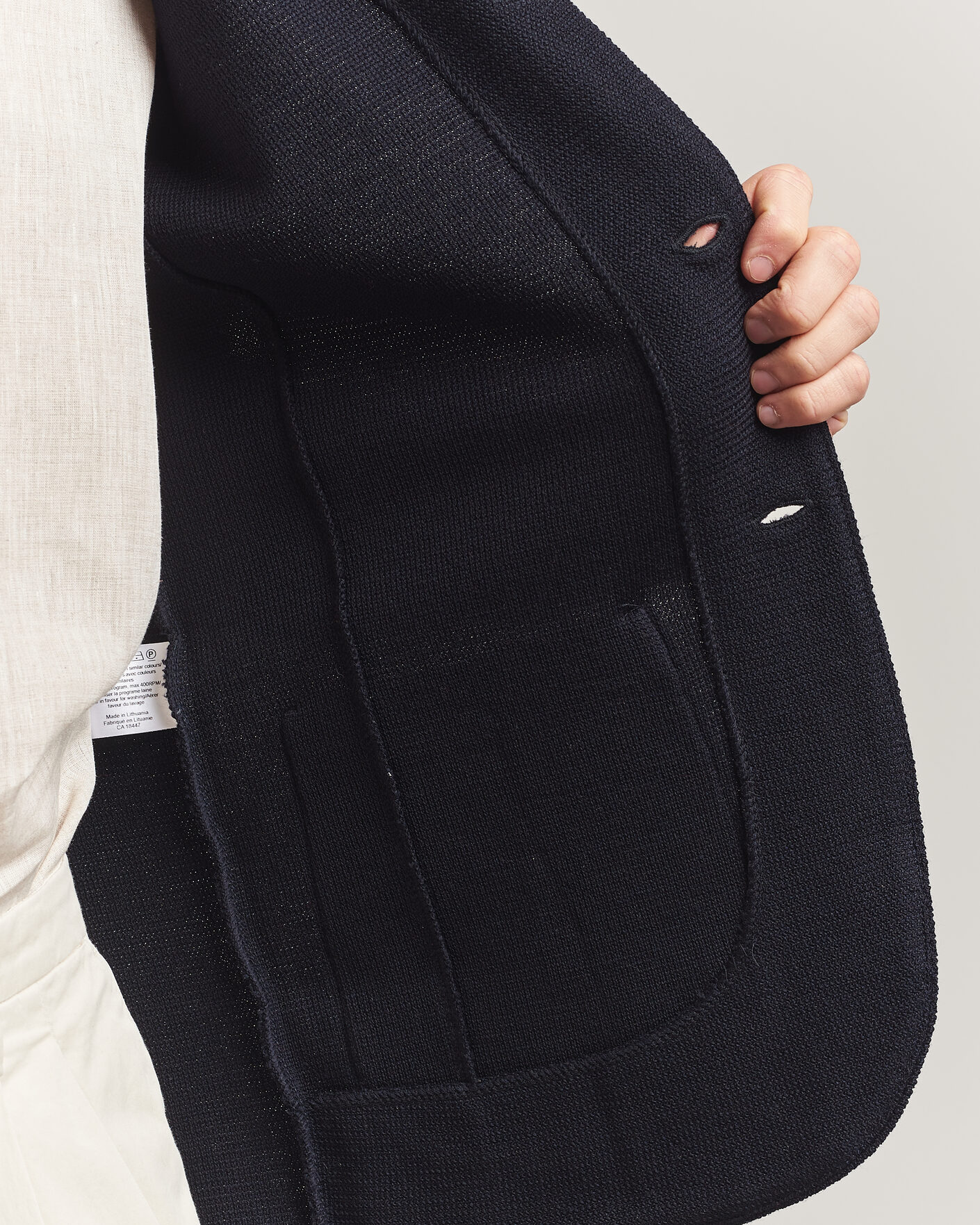 Hombres | Blazers | Stenströms | Milano Knitted Textured Blazer Navy