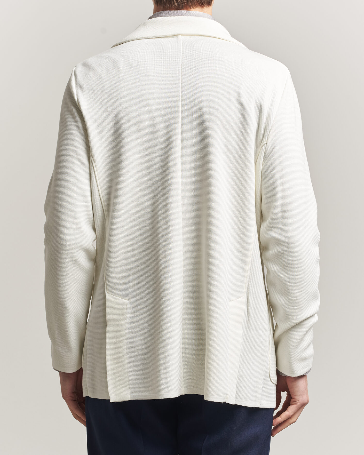 Hombres | Blazers | Stenströms | Milano Knitted DB Textured Blazer White