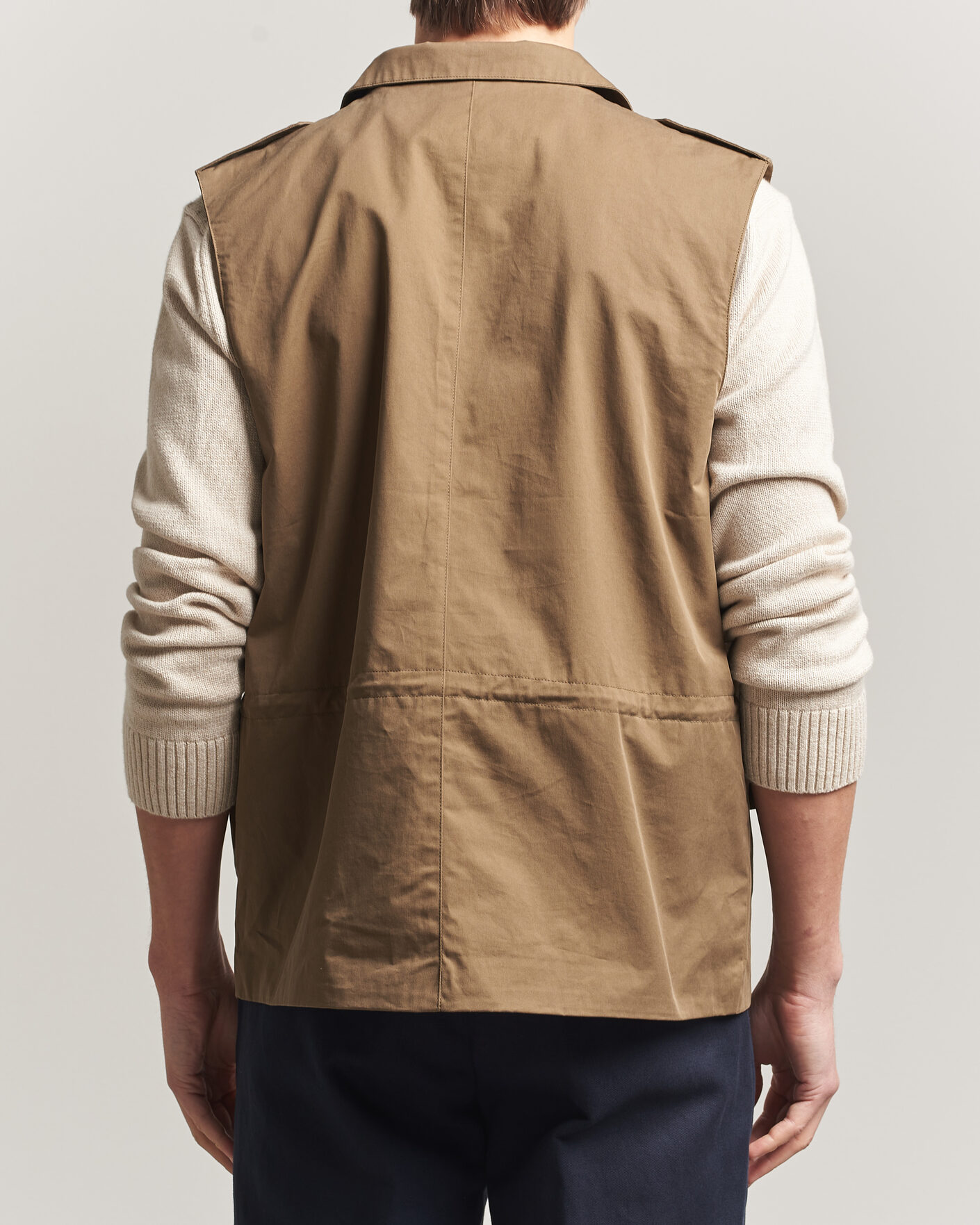 Hombres | Chalecos | Stenströms | Cotton  Twill Vest Olive