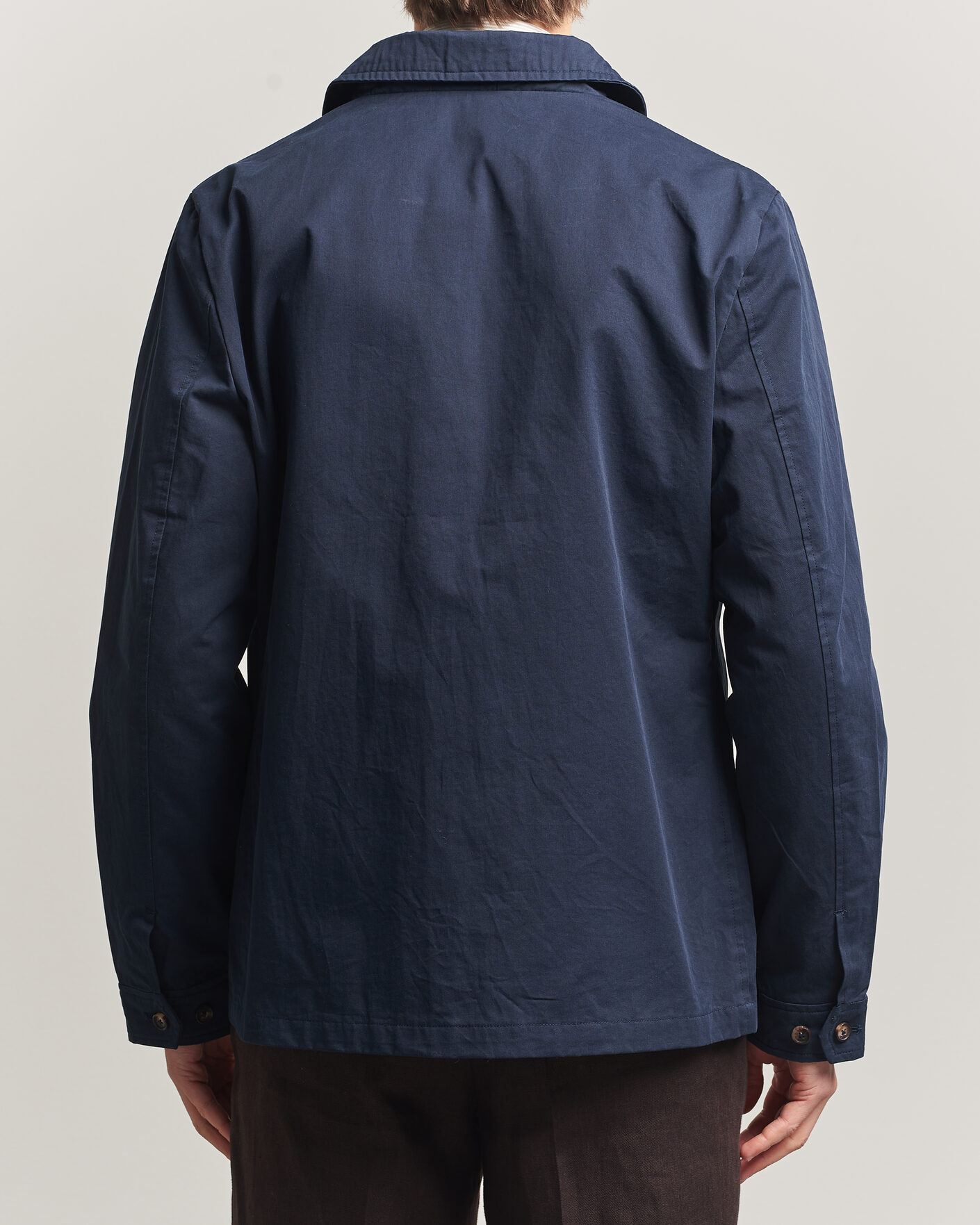 Hombres | Abrigos y chaquetas | Stenströms | Cotton Twill Overshirt Navy