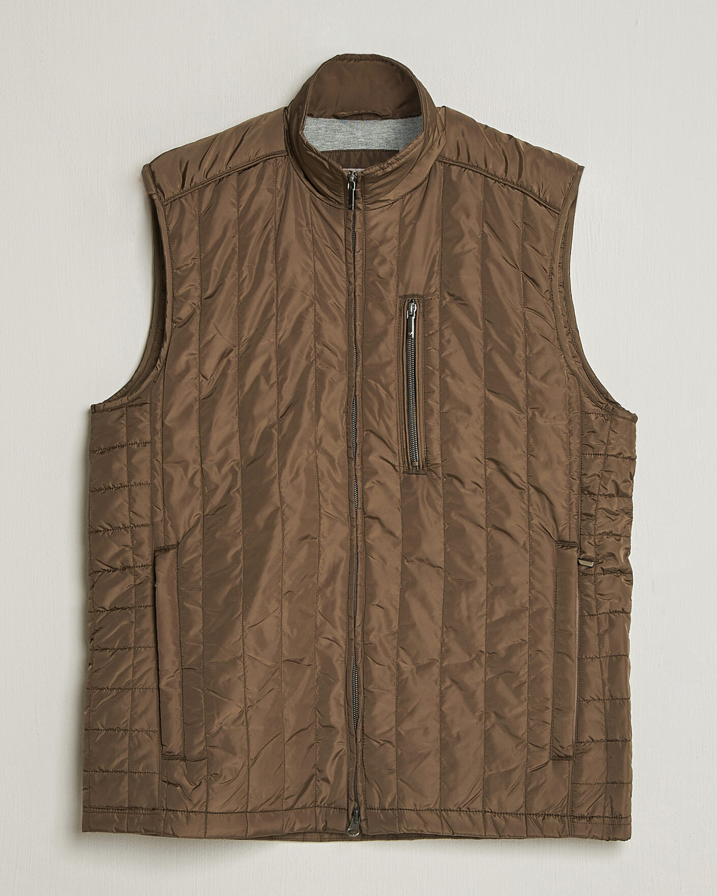 Hombres | Chalecos | Stenströms | Nylon Quilted Light Padded Vest Olive