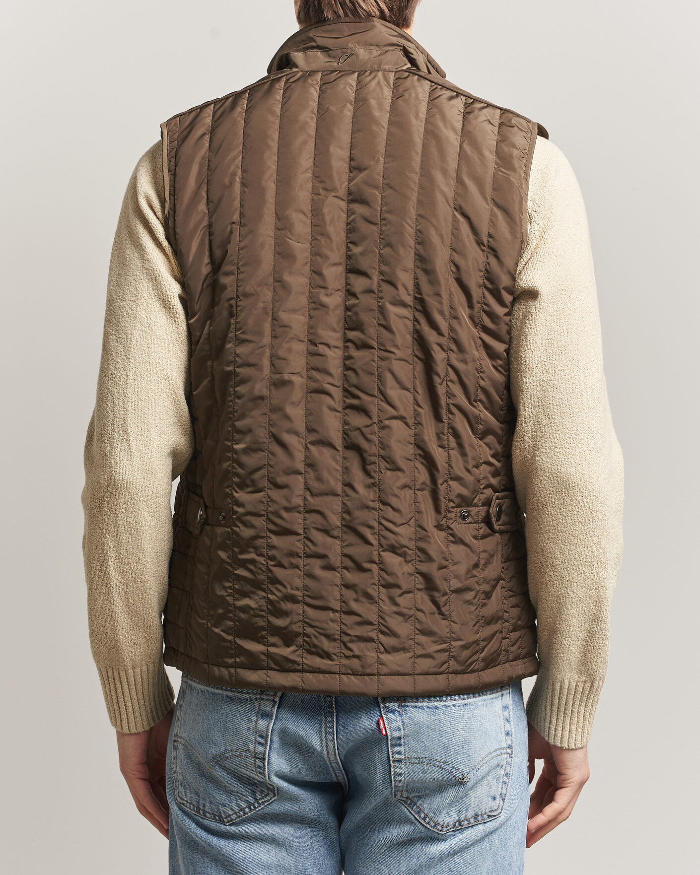 Hombres | Chalecos | Stenströms | Nylon Quilted Light Padded Vest Olive